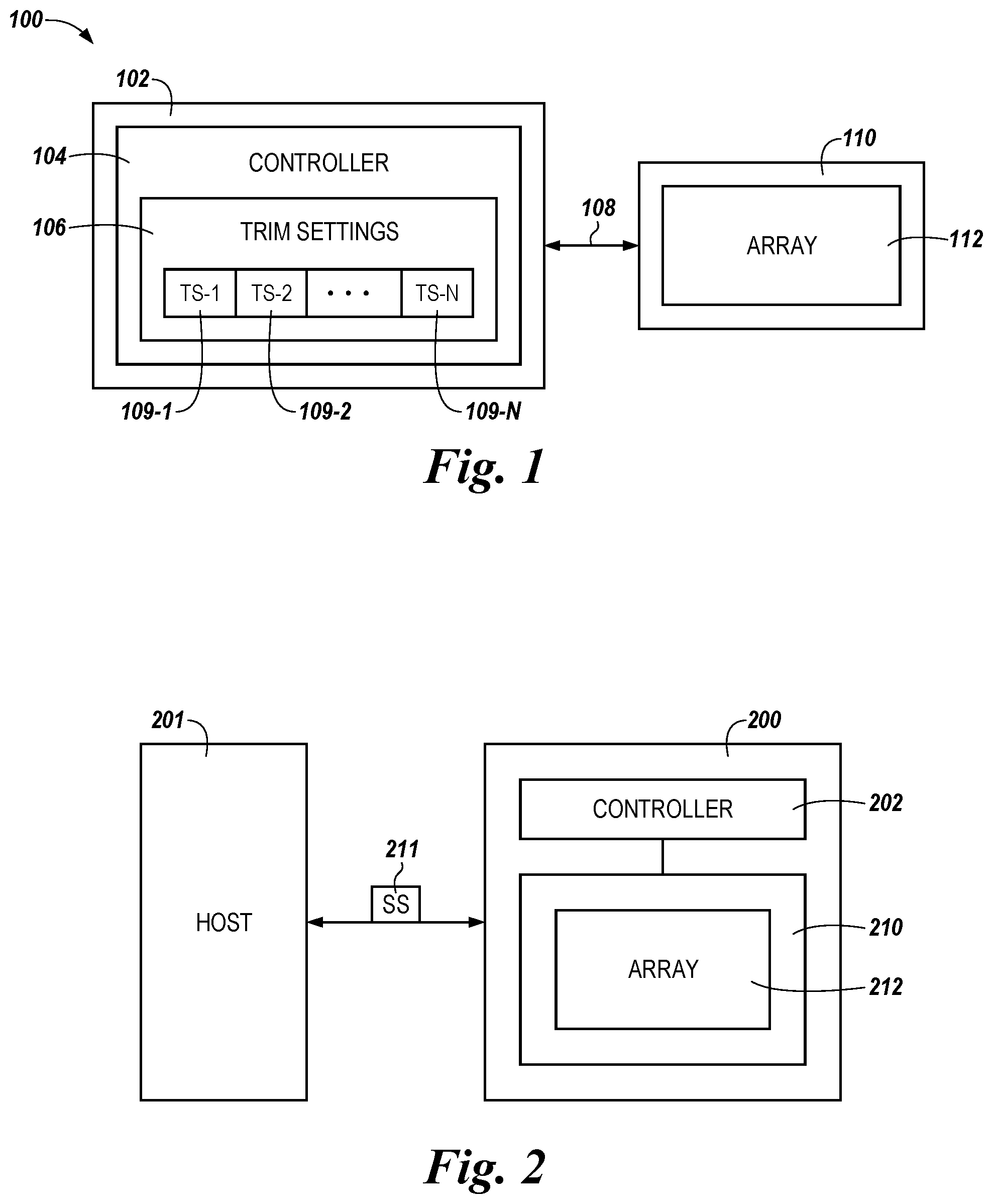 Patent US11854634 — Selectable trim settings on a memory device — Figure 1