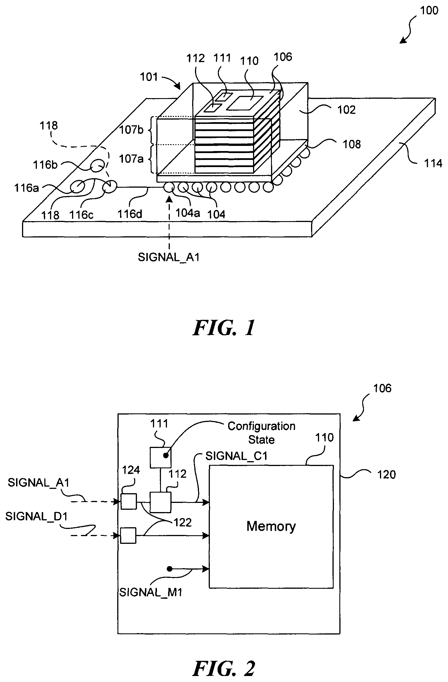 Patent US11854635 Figure 1 – Reclaimable semiconductor device package and associated systems and methods