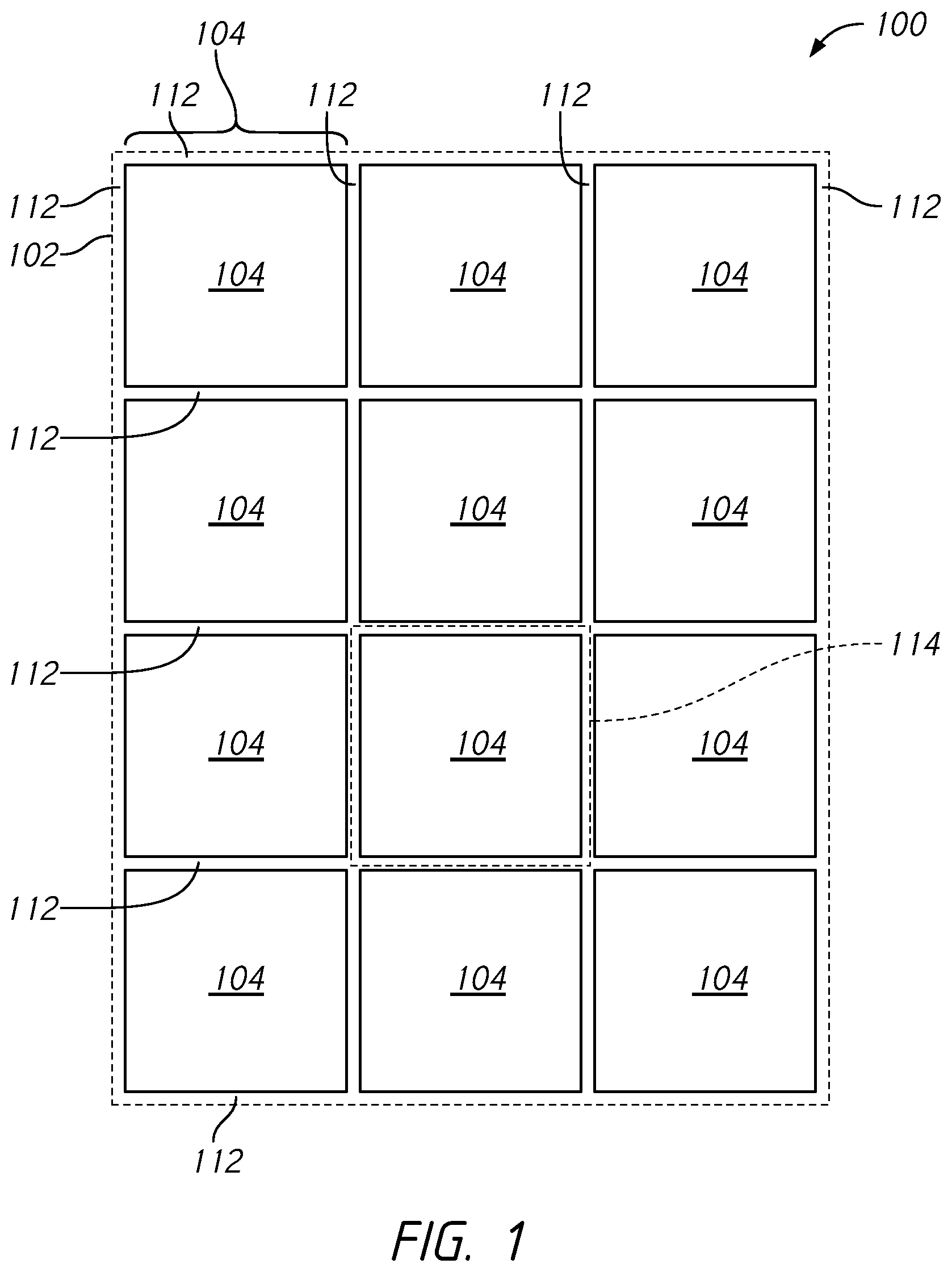 Patent US11854639 — Test circuit in scribe region for memory failure analysis — Figure 1