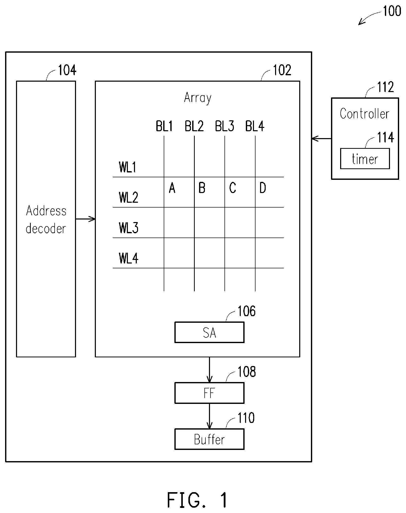 Patent US11854656 — Memory refresh — Figure 1