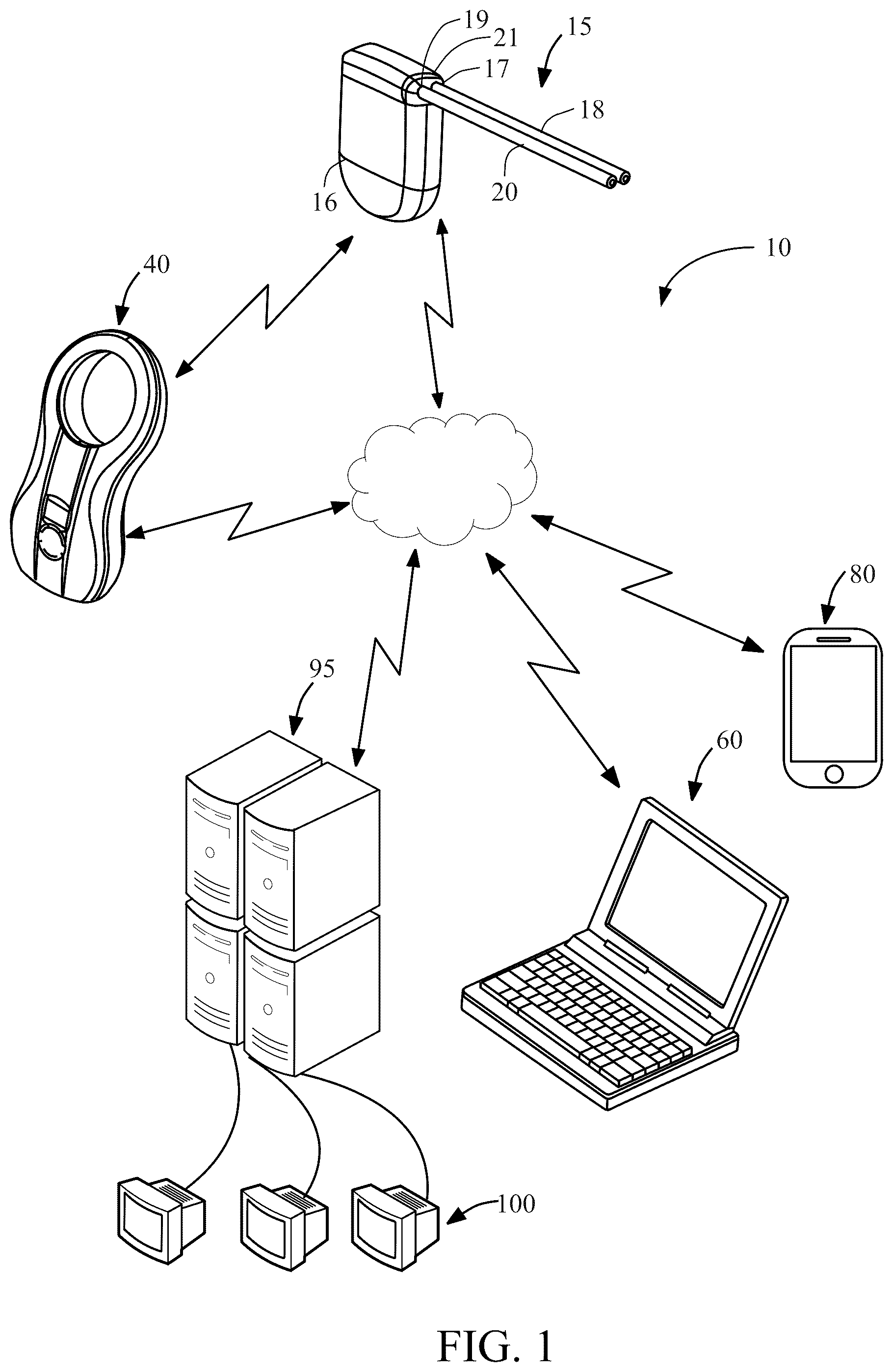 Patent US11854697 — Systems and methods for managing and analyzing data generated by an implantable device — Figure 1
