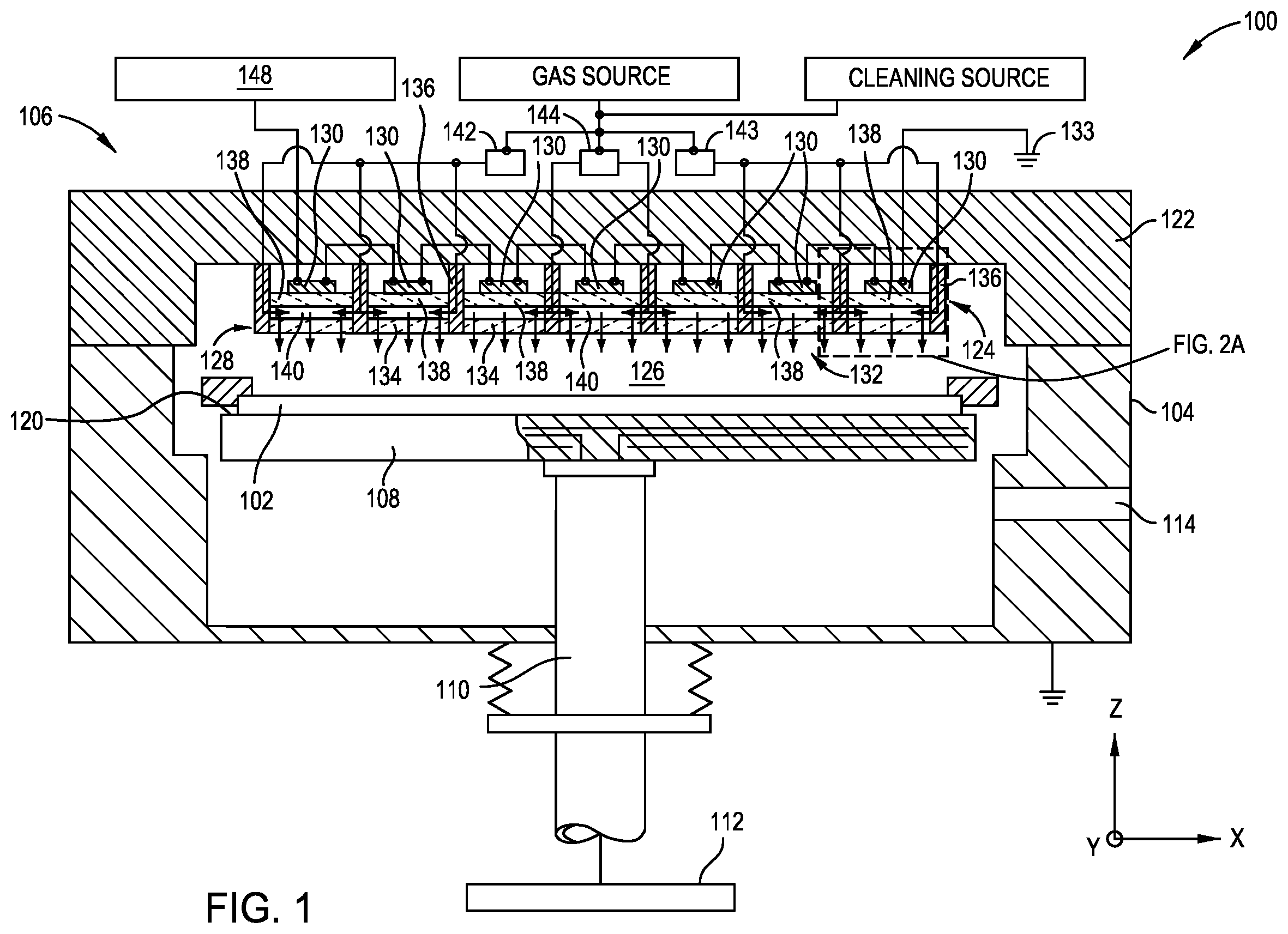 Patent US11854771 — Film stress control for plasma enhanced chemical vapor deposition — Figure 1