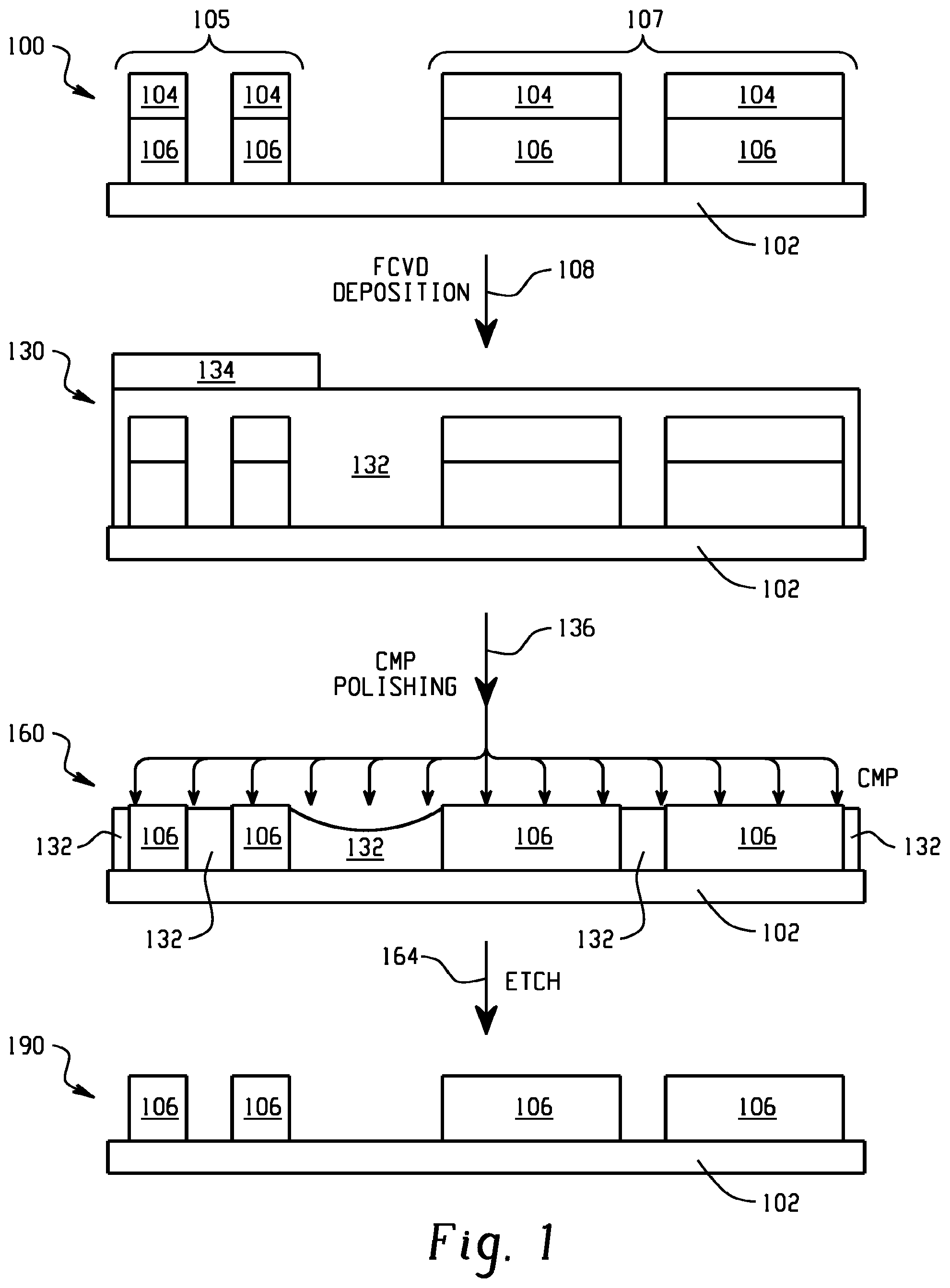 Patent US11854821 — Hard mask removal method — Figure 1
