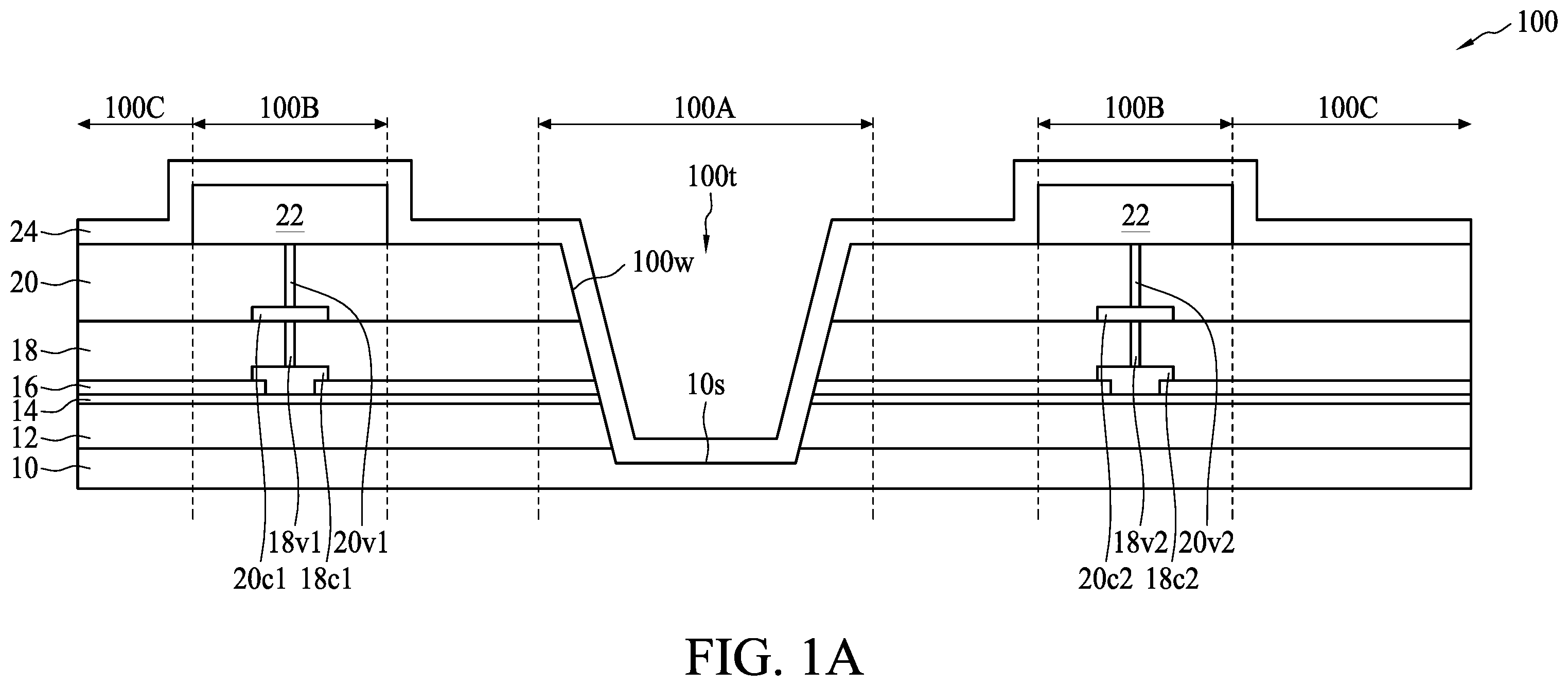 Patent US11854887 — Nitride-based semiconductor devices with recesses for dicing and methods of fabricating the same — Figure 1