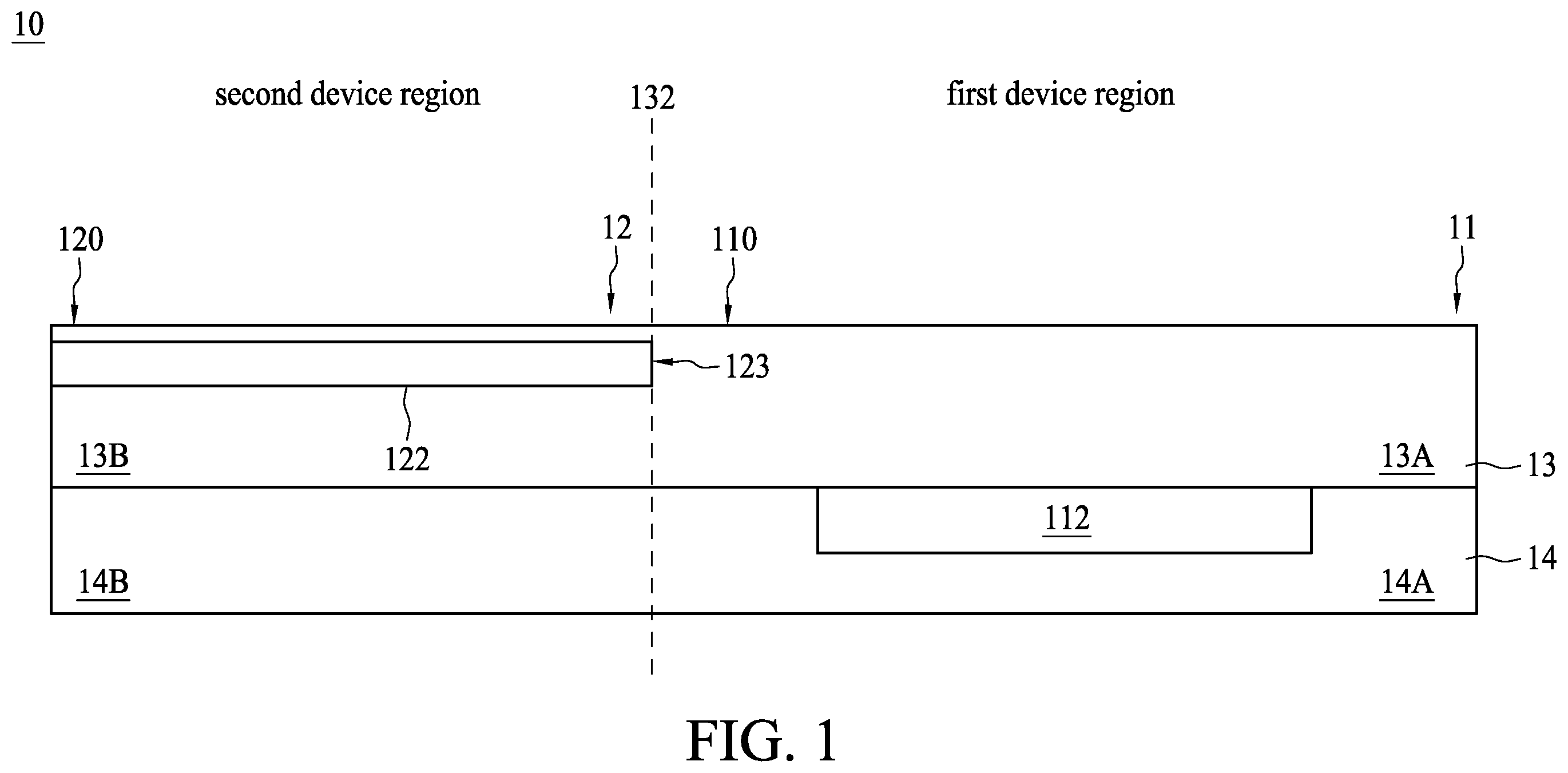 Patent US11854909 — Semiconductor structure and method for manufacturing thereof — Figure 1