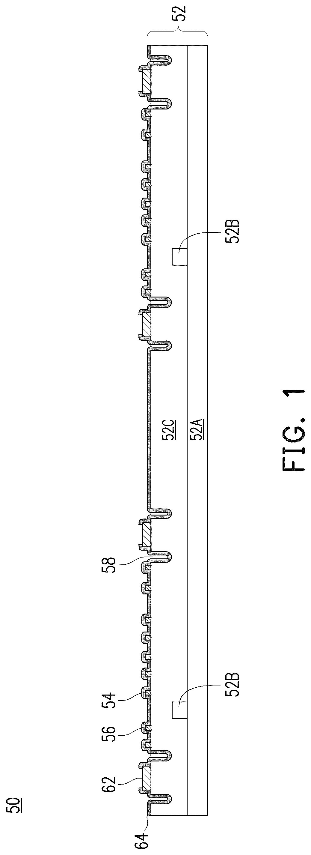 Patent US11854927 — Semiconductor package and method of forming same — Figure 1