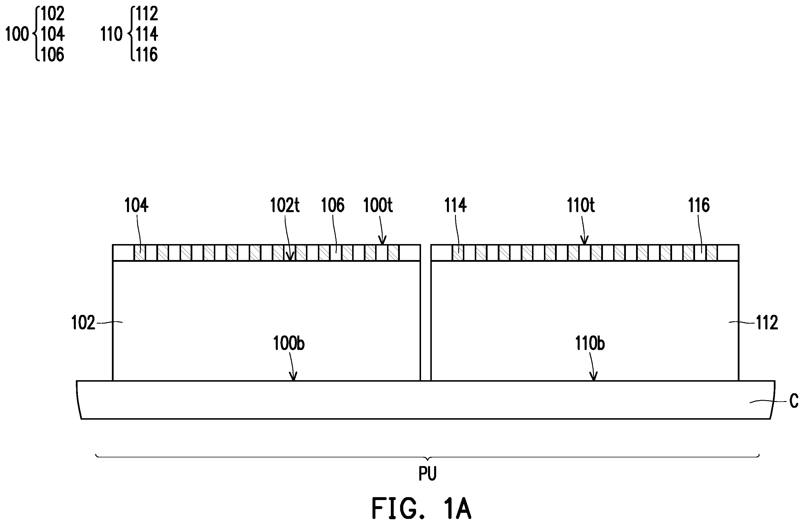 Patent US11854984 — Semiconductor package and manufacturing method thereof — Figure 1