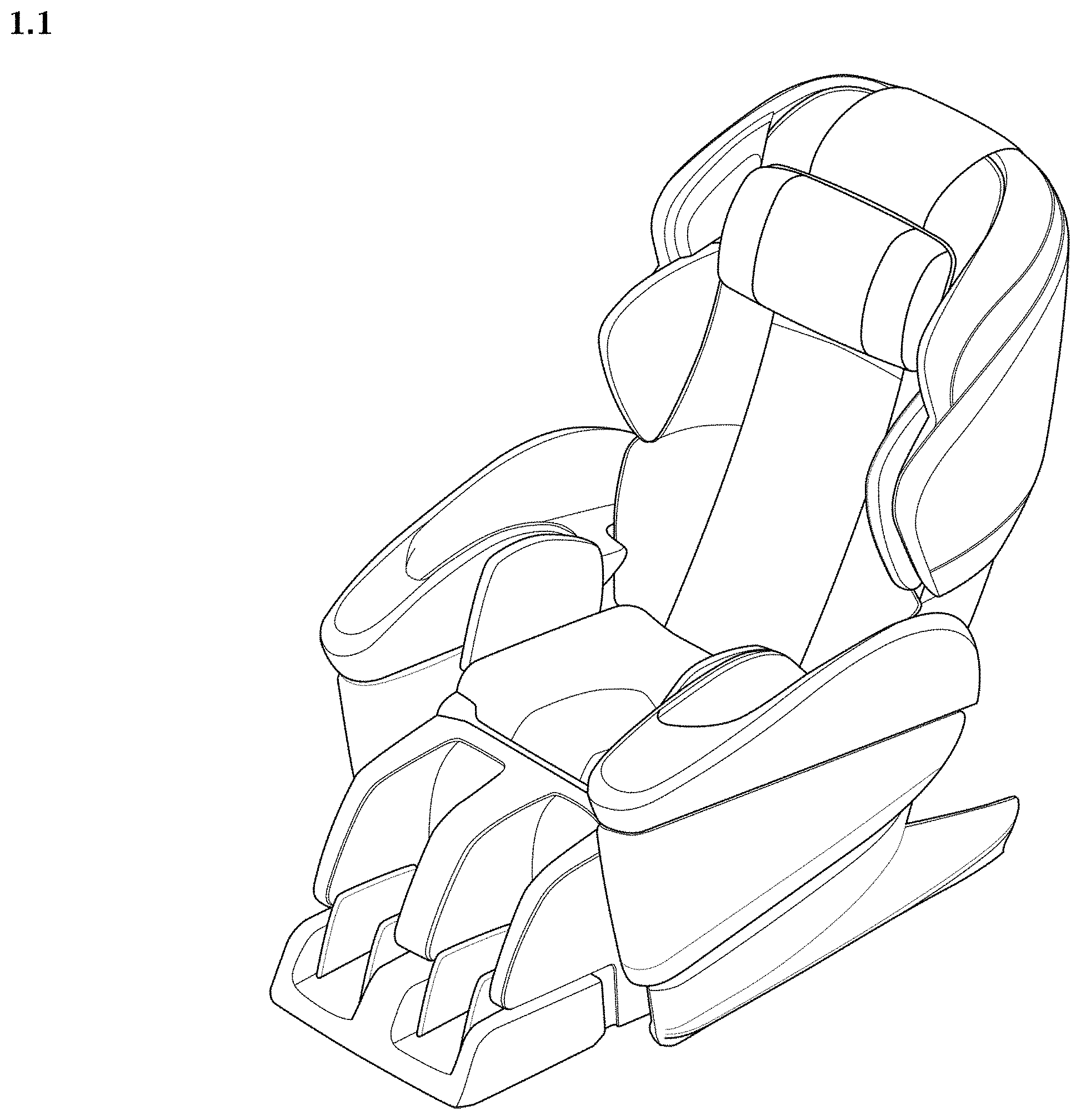 Patent USD0999546 Figure 1 – Massage chair