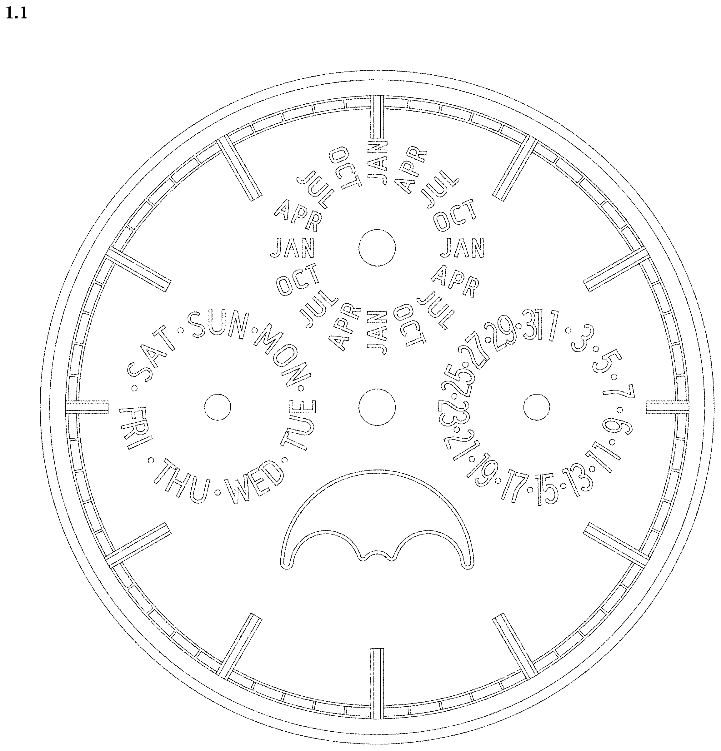 Patent USD0999661 — Watch dial — Figure 1