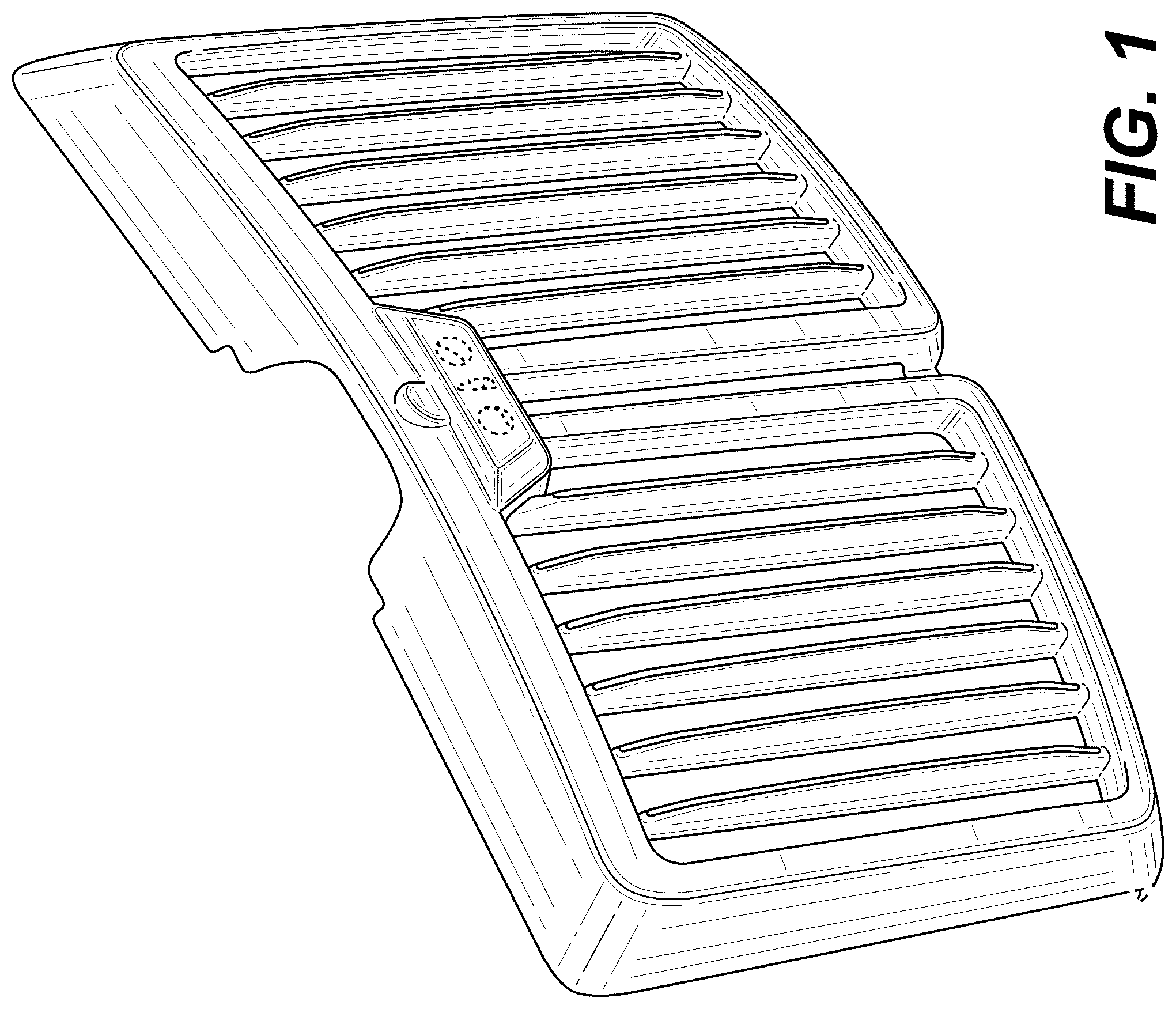 Patent USD0999686 Figure 1 – Radiator grille for a vehicle