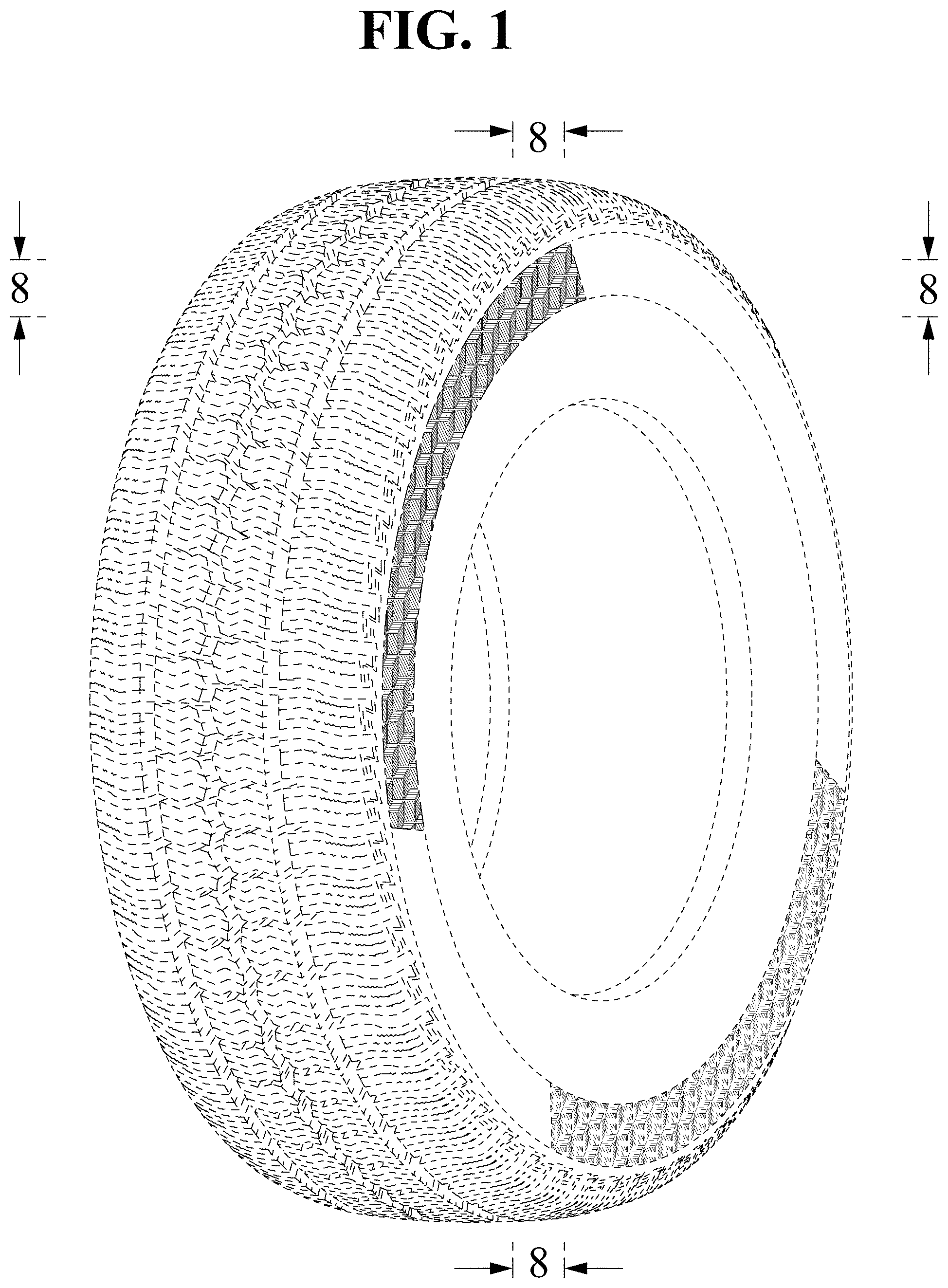 Patent USD0999720 Figure 1 – Automobile tire