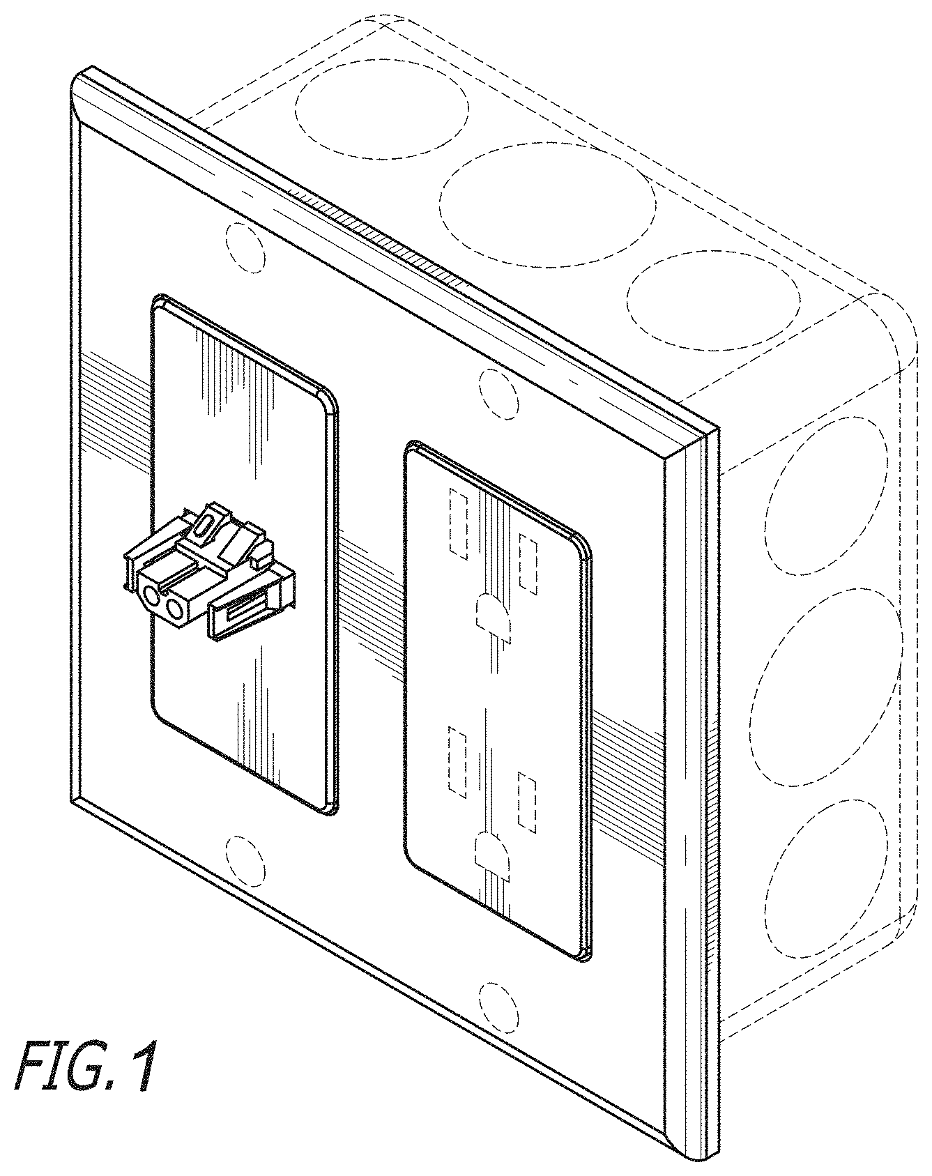 Patent USD0999742 — Safety interlock outlet box — Figure 1
