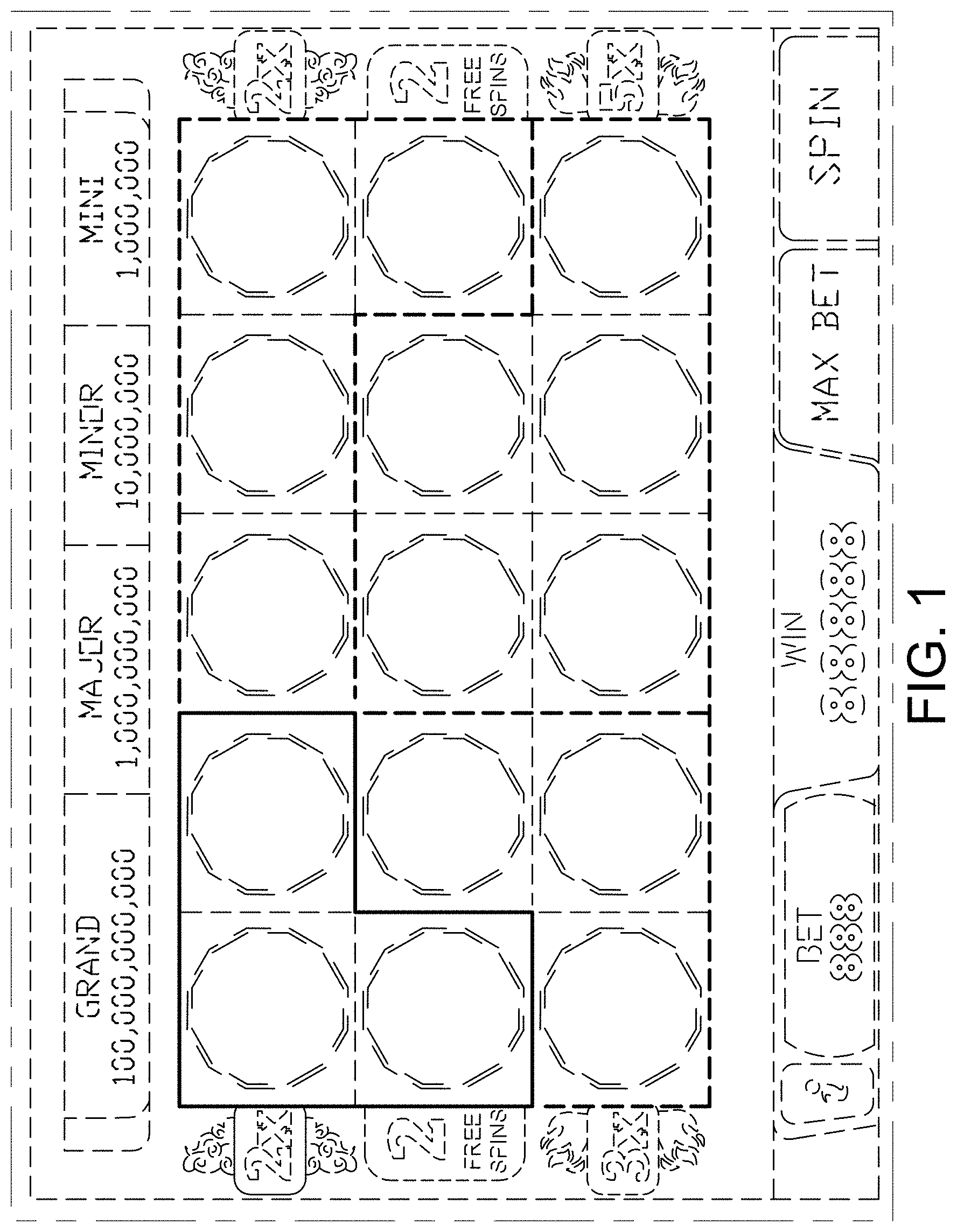 Patent USD0999774 — Display screen or portion thereof with a gaming machine graphical user interface — Figure 1
