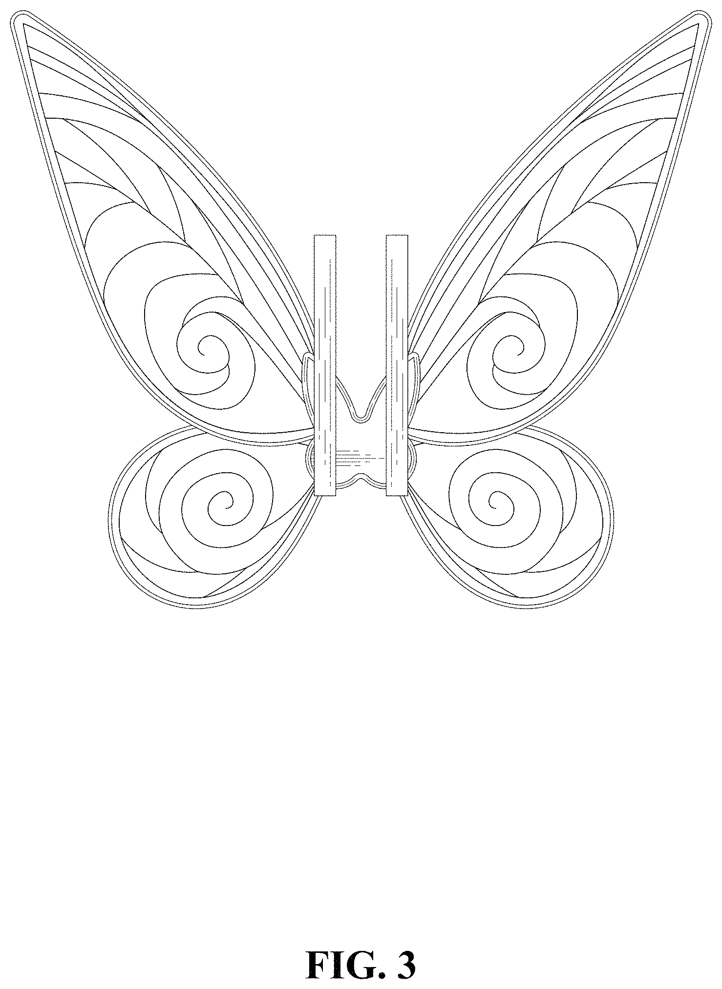 Patent USD1000040 Figure 3 – Fairy wings