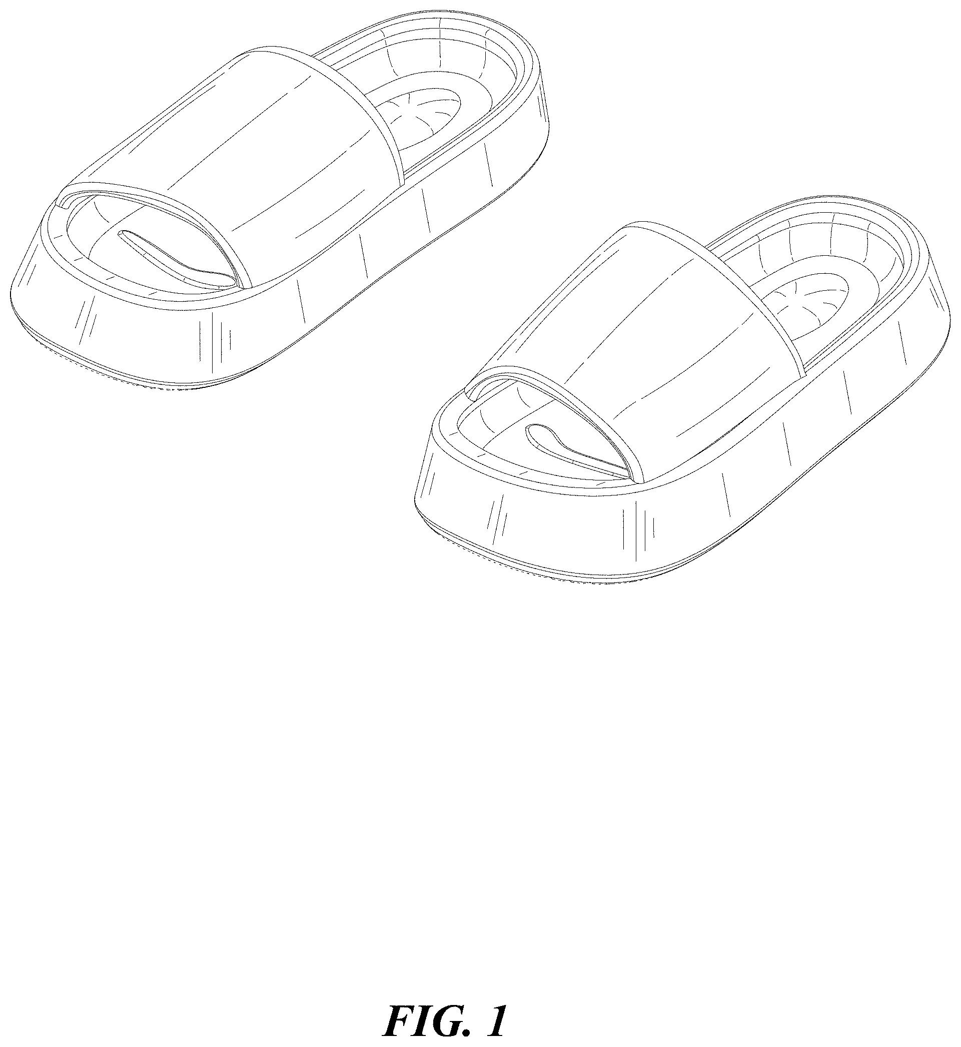 Patent USD1000057 — Pair of slippers — Figure 1