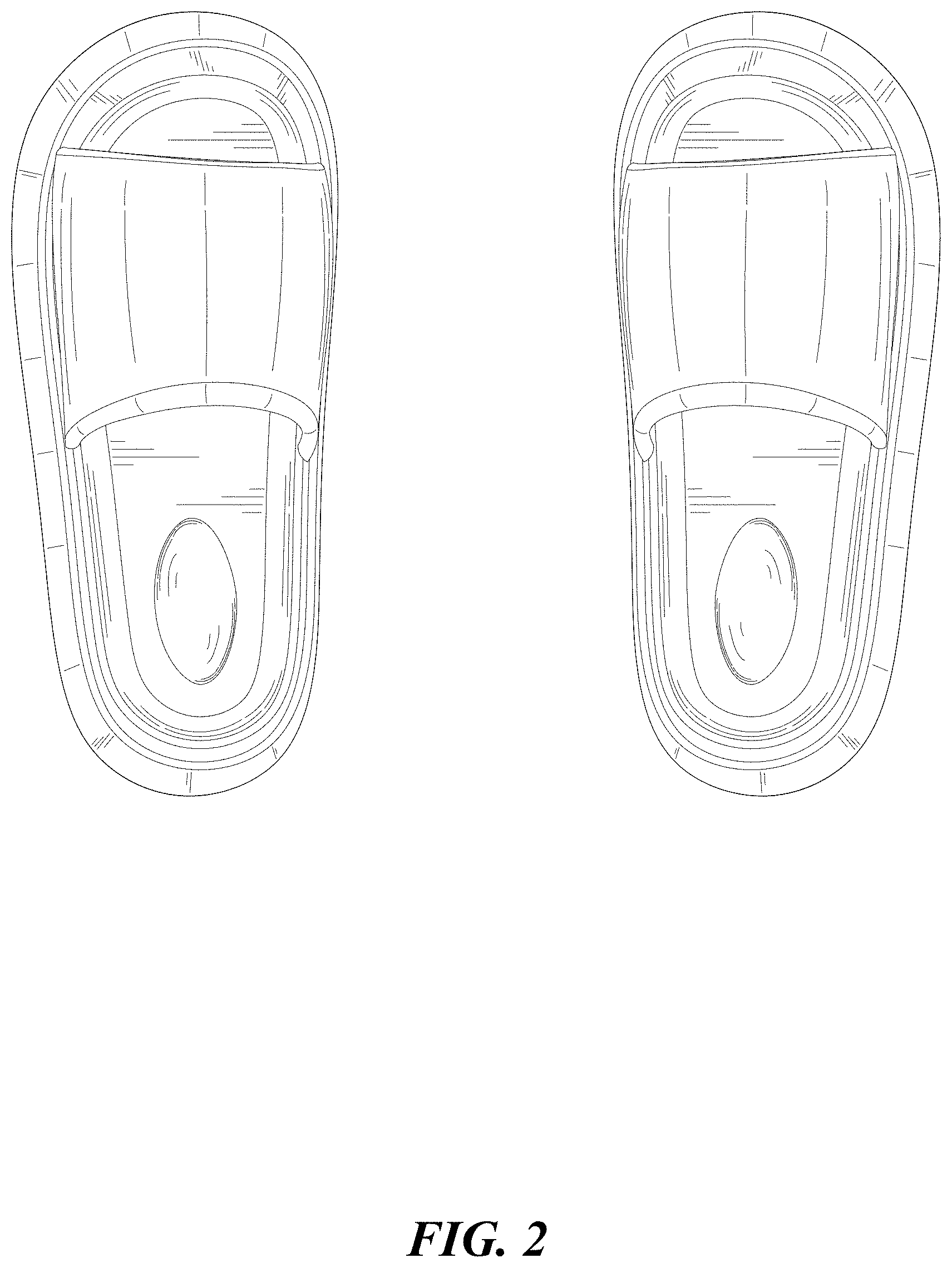 Patent USD1000057 Figure 2 – Pair of slippers
