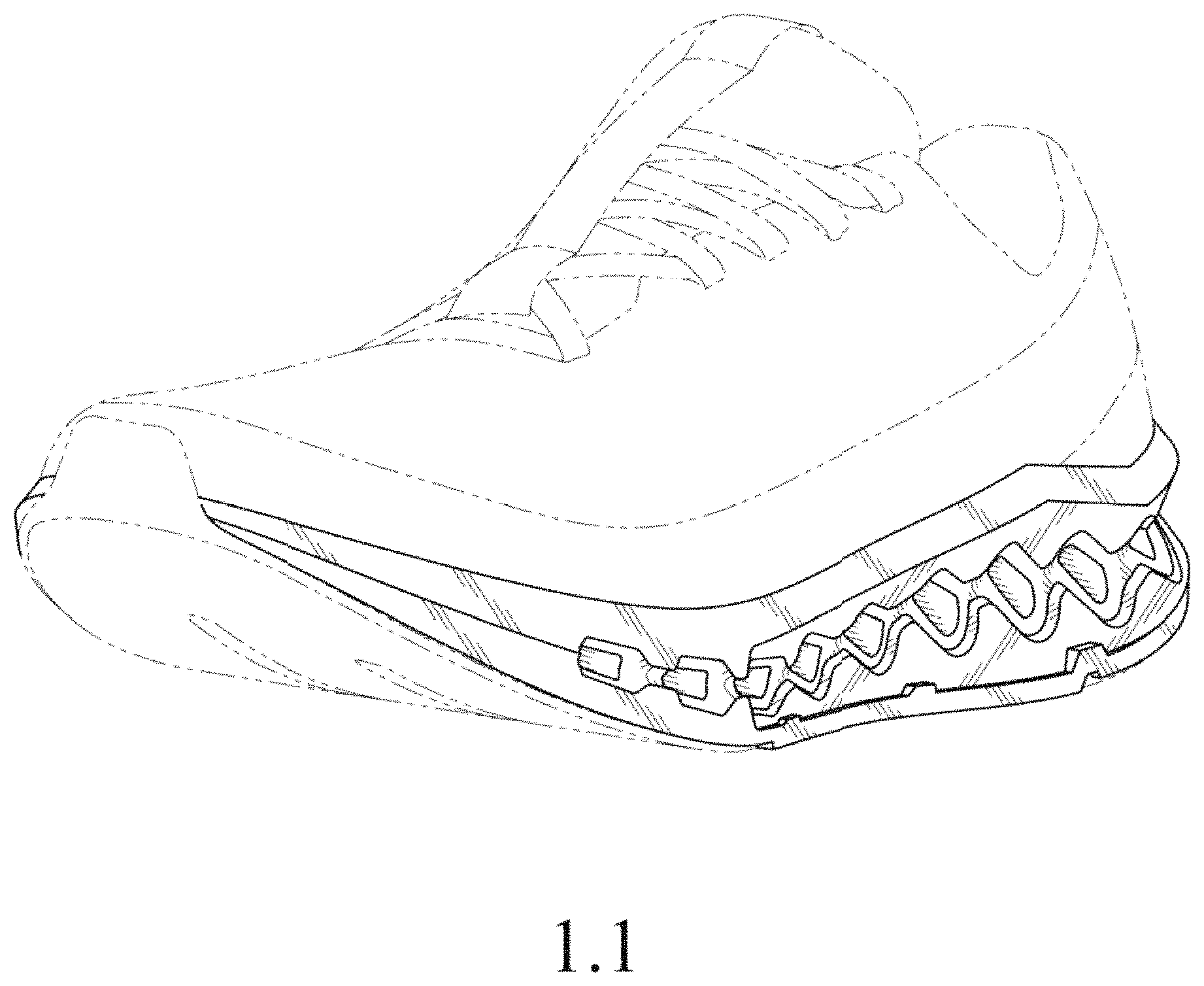 Patent USD1000070 — Shoe sole — Figure 1