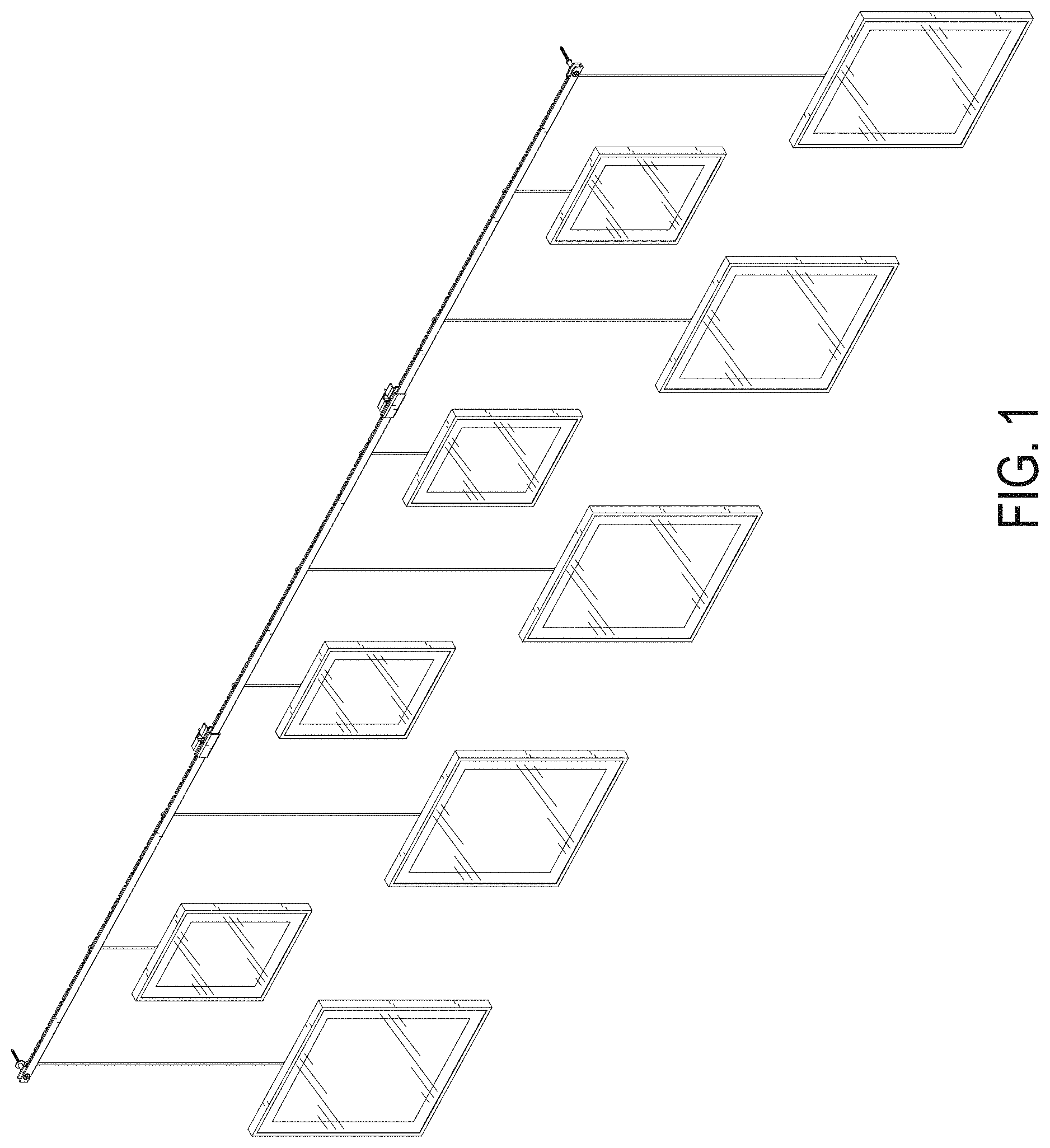 Patent USD1000129 Figure 1 – Hanging photo display