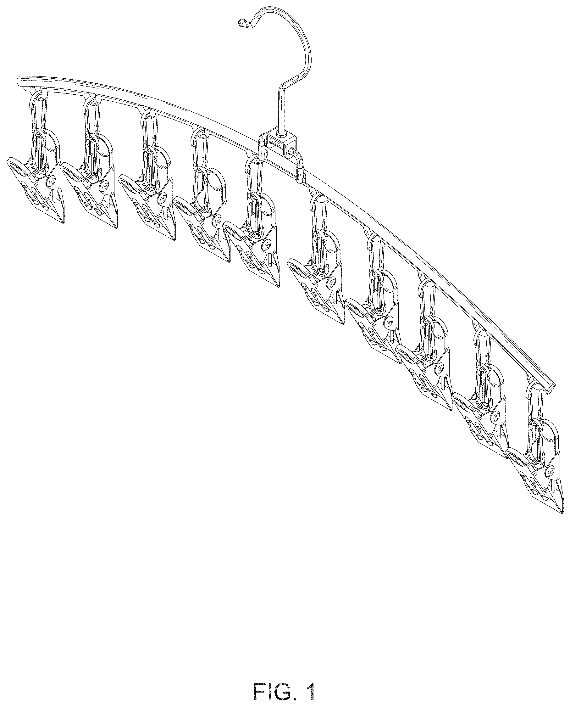 Patent USD1000130 — Foldable rotatable hanger with clips — Figure 1