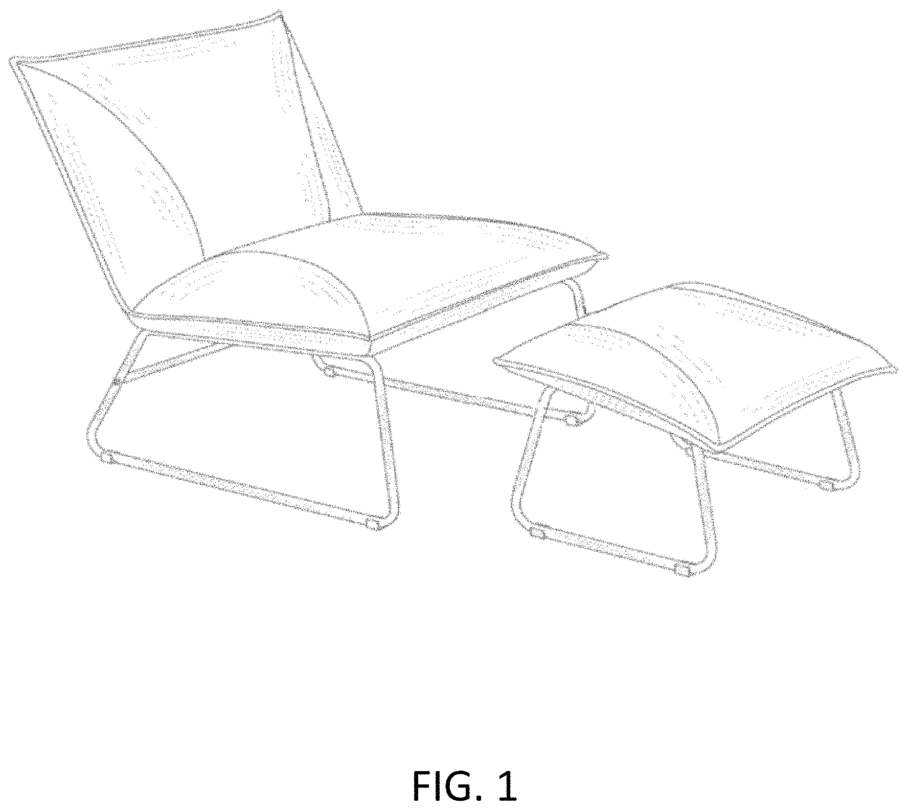 Patent USD1000133 — Combined chair and ottoman — Figure 1
