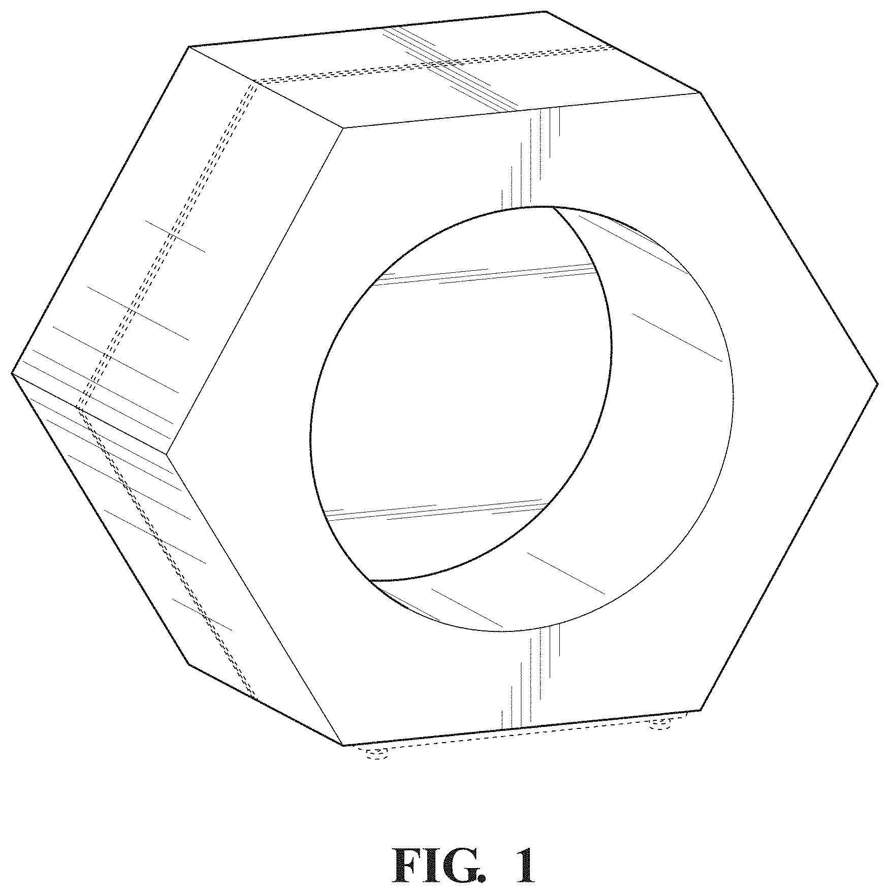 Patent USD1000135 — Enclosed hexagonal foam seating furniture with removable round partition — Figure 1