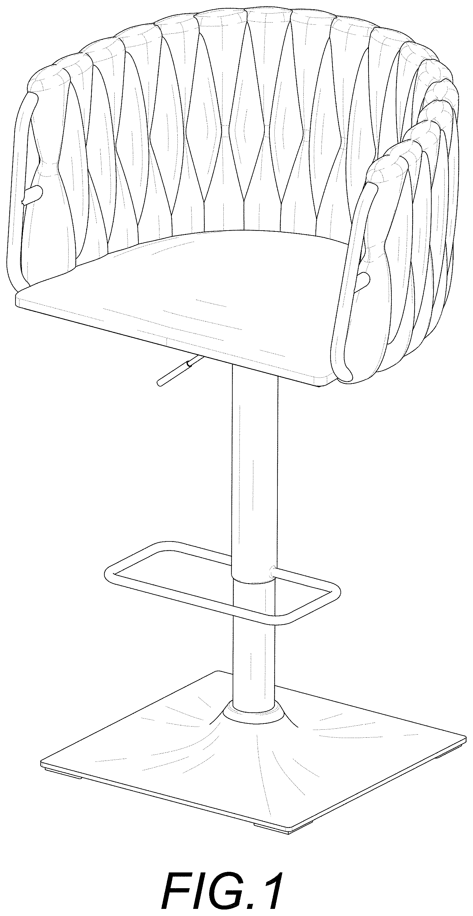 Patent USD1000141 — Bar chair — Figure 1