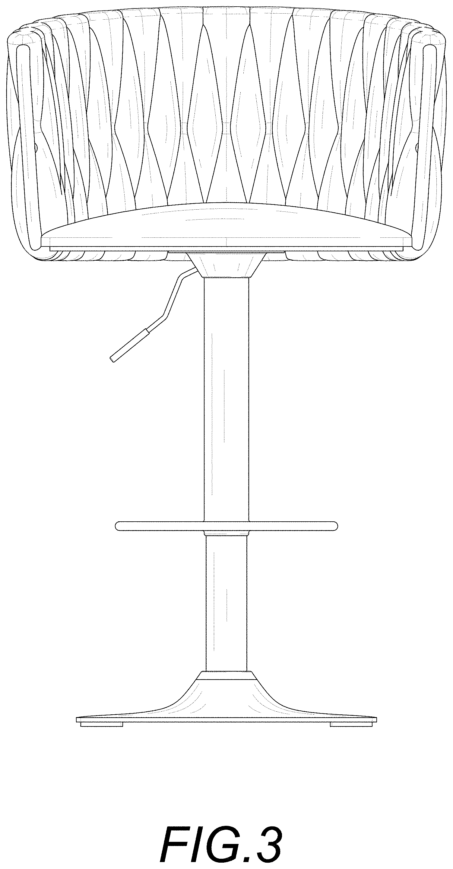 Patent USD1000141 Figure 3 – Bar chair