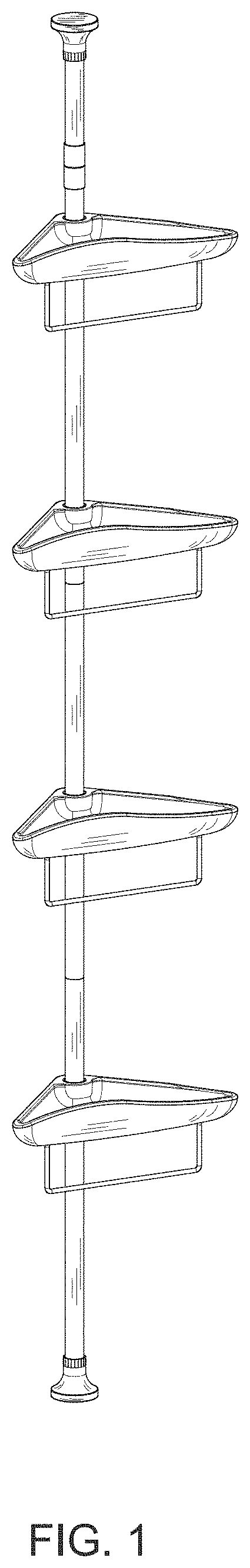 Patent USD1000153 — Tension pole shower caddy — Figure 1
