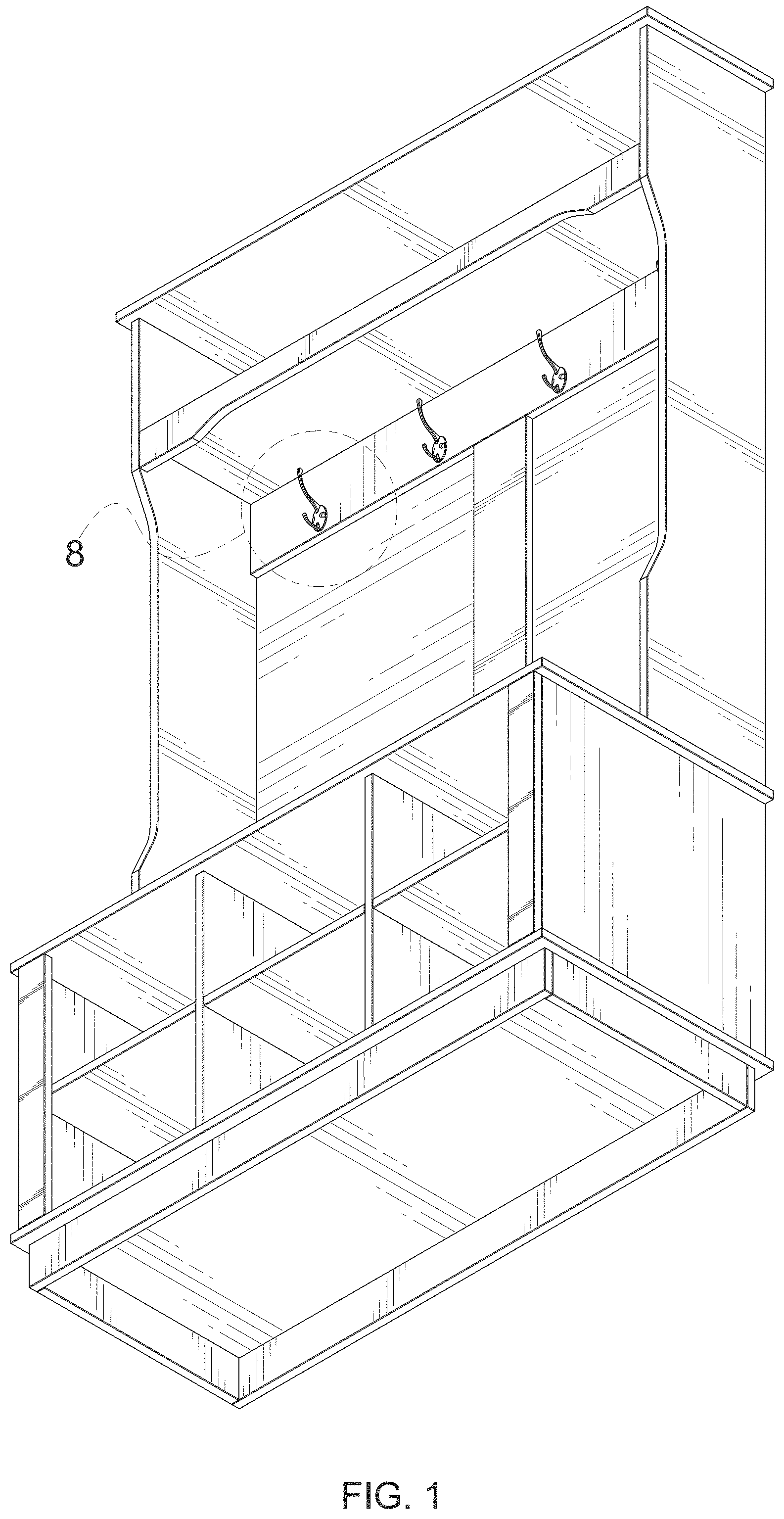 Patent USD1000166 — Hall tree — Figure 1