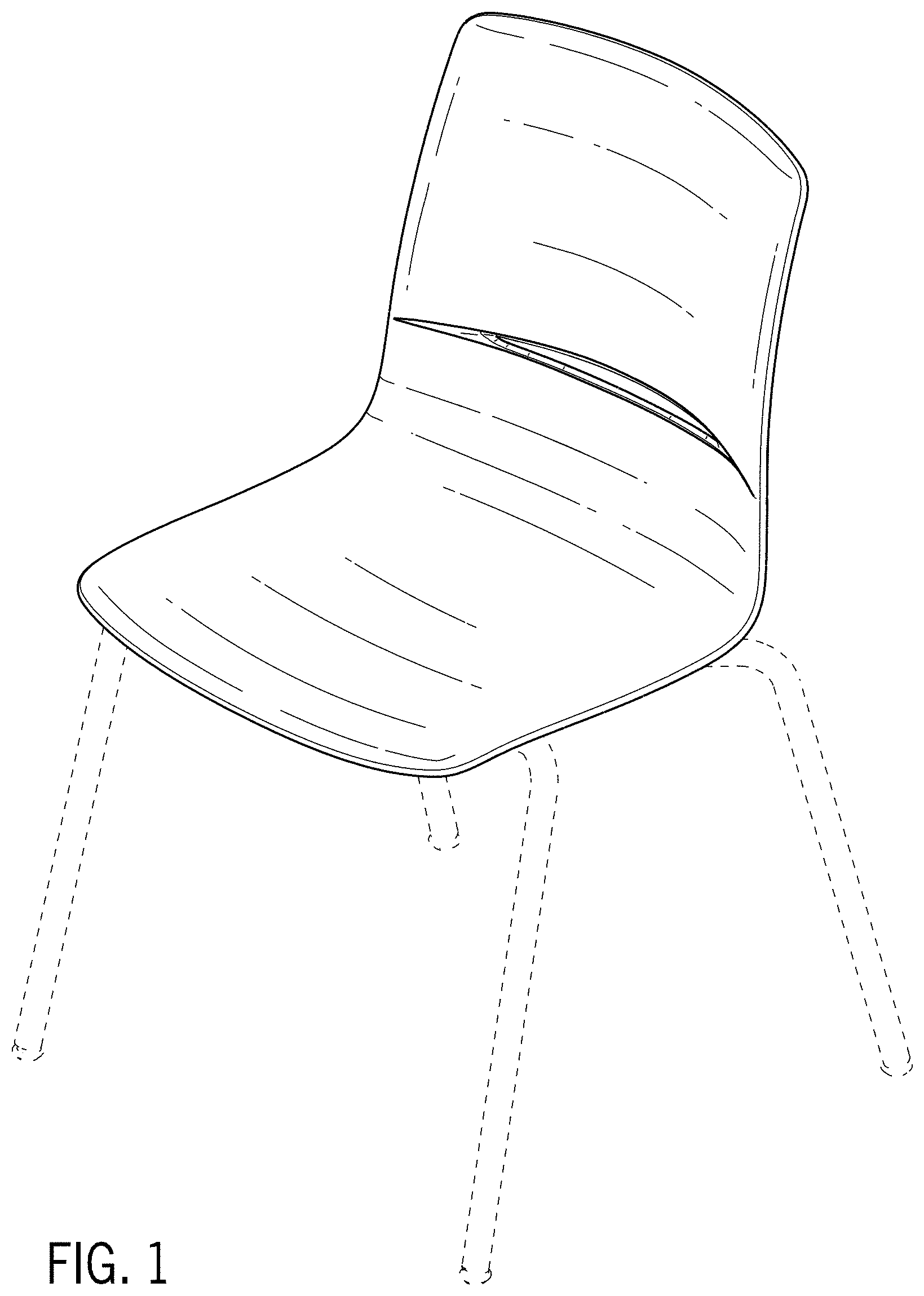Patent USD1000181 — Chair with seat and back shell — Figure 1