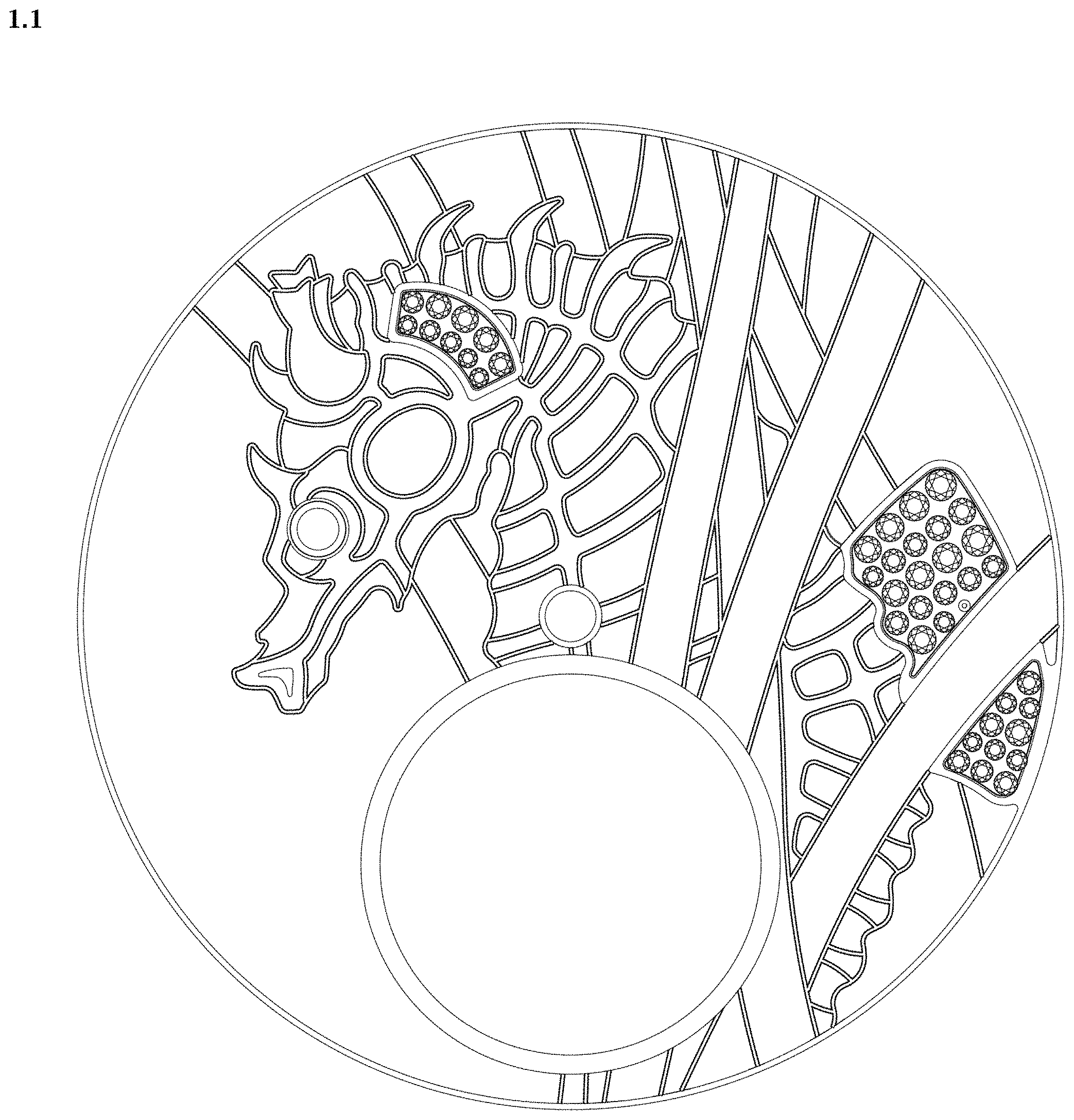 Patent USD1000305 — Watch dial — Figure 1
