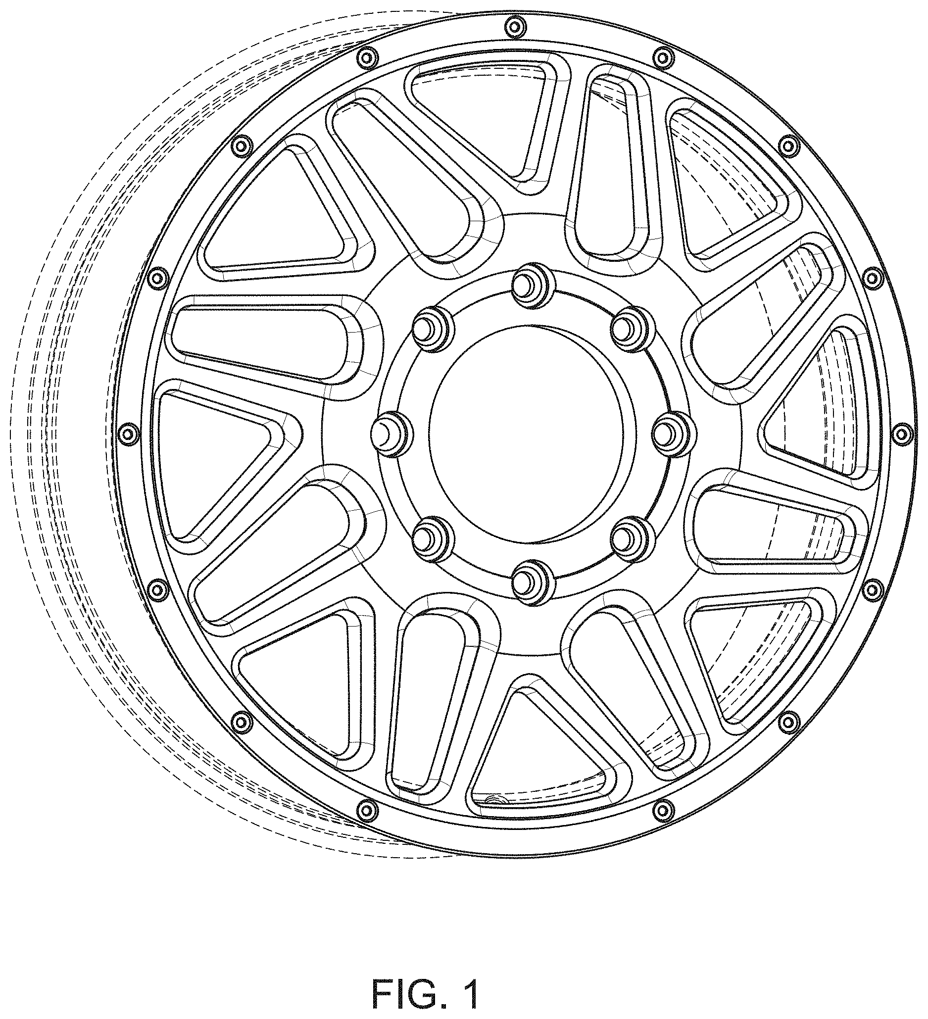 Patent USD1000341 — Automotive wheel — Figure 1