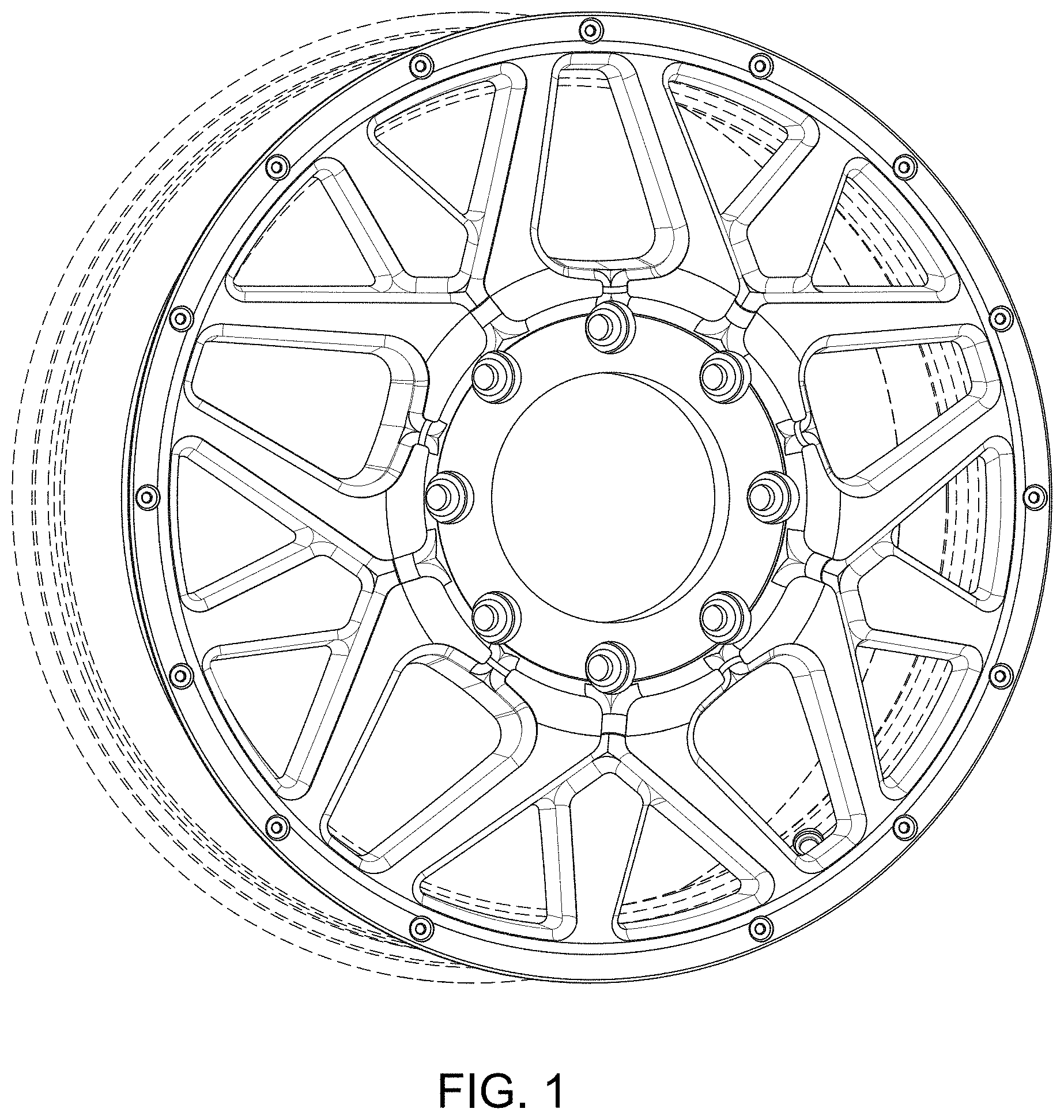 Patent USD1000342 — Automotive wheel — Figure 1