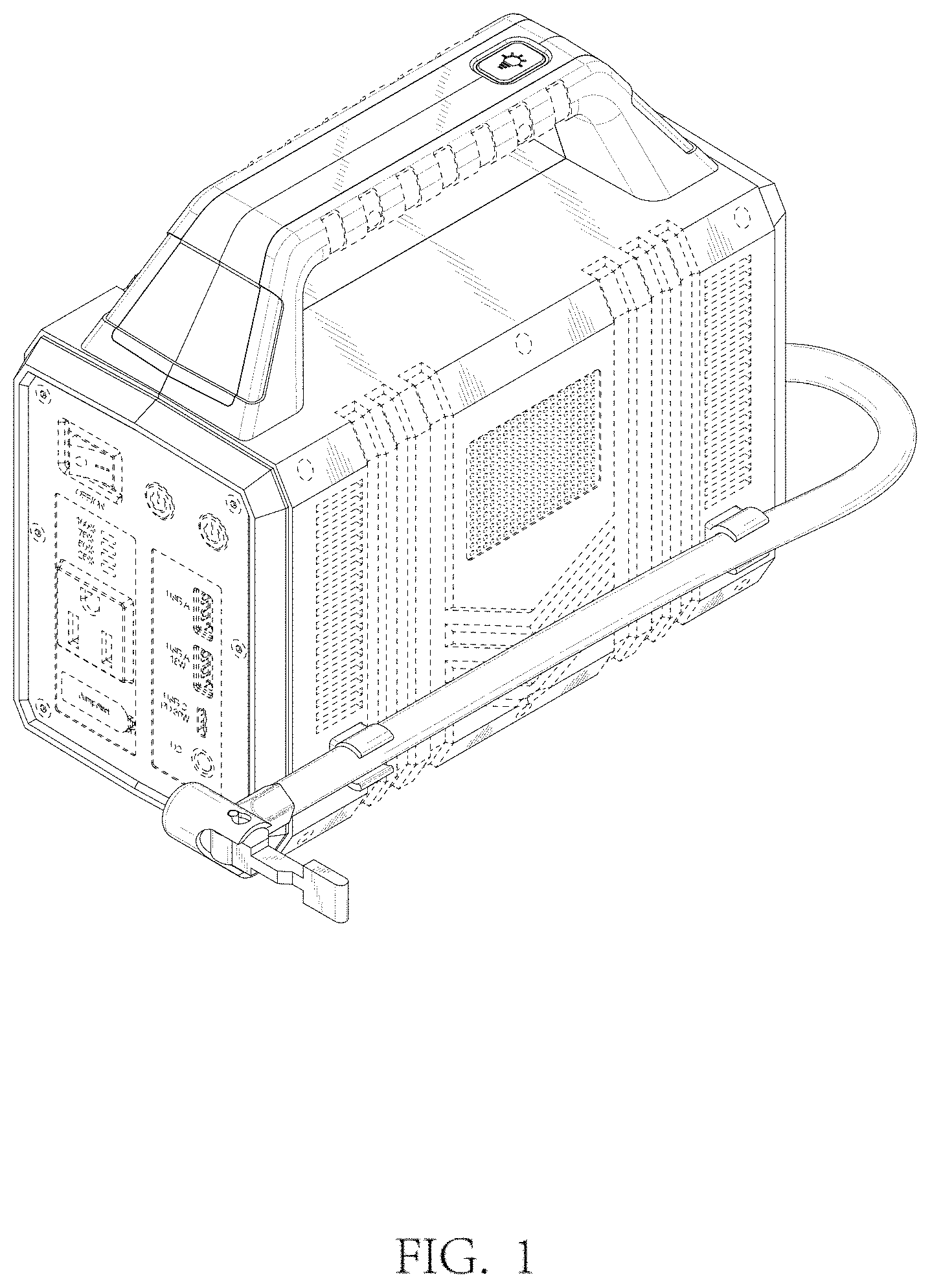 Patent USD1000386 — Portable vehicle power source and air pump — Figure 1