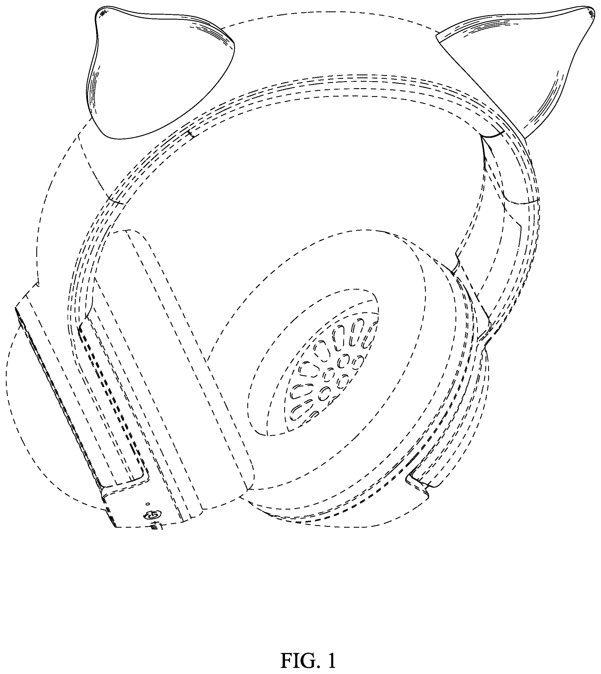 Patent USD1000412 — Portion of a headphone — Figure 1