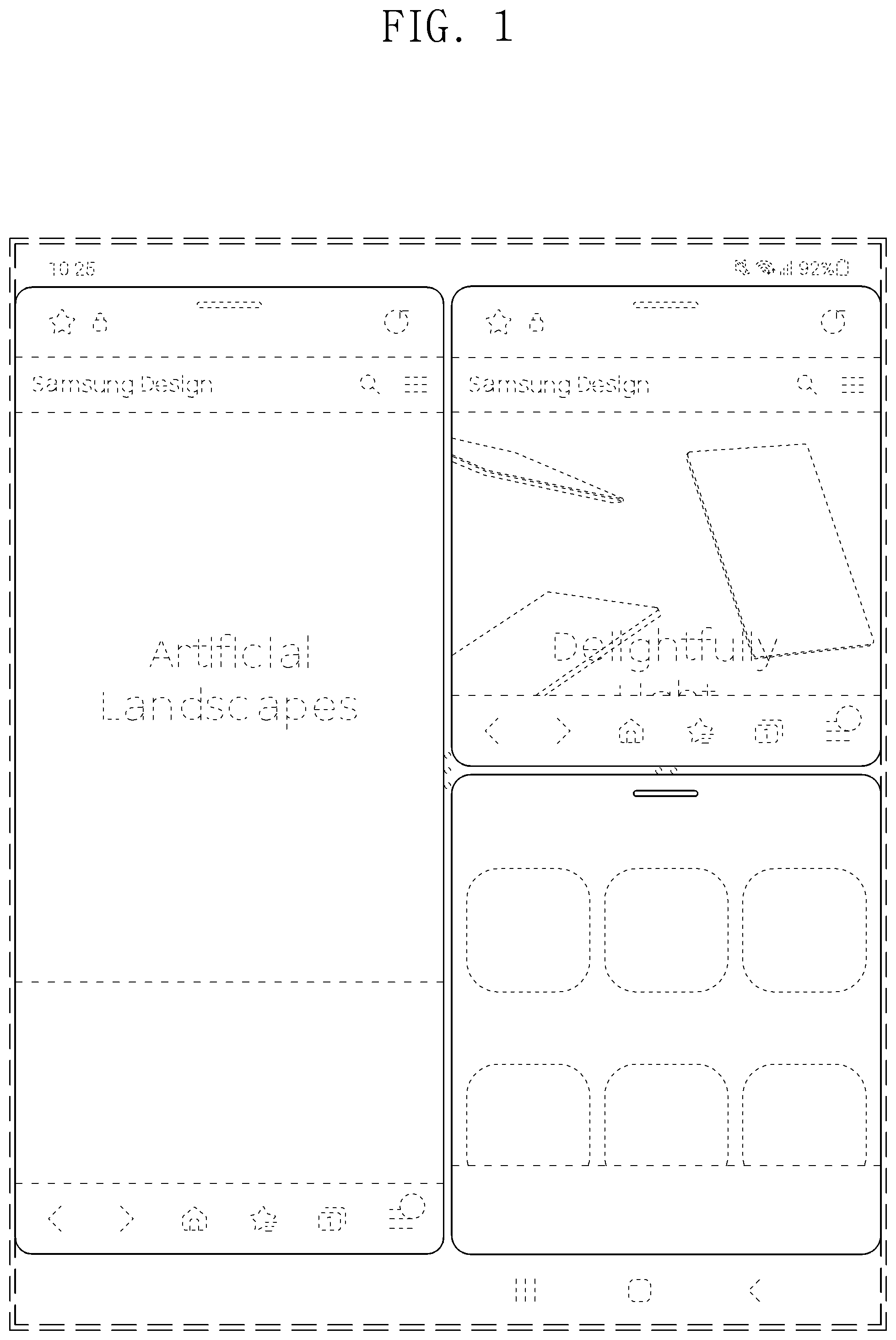 Patent USD1000473 — Display screen or portion thereof with transitional graphical user interface — Figure 1