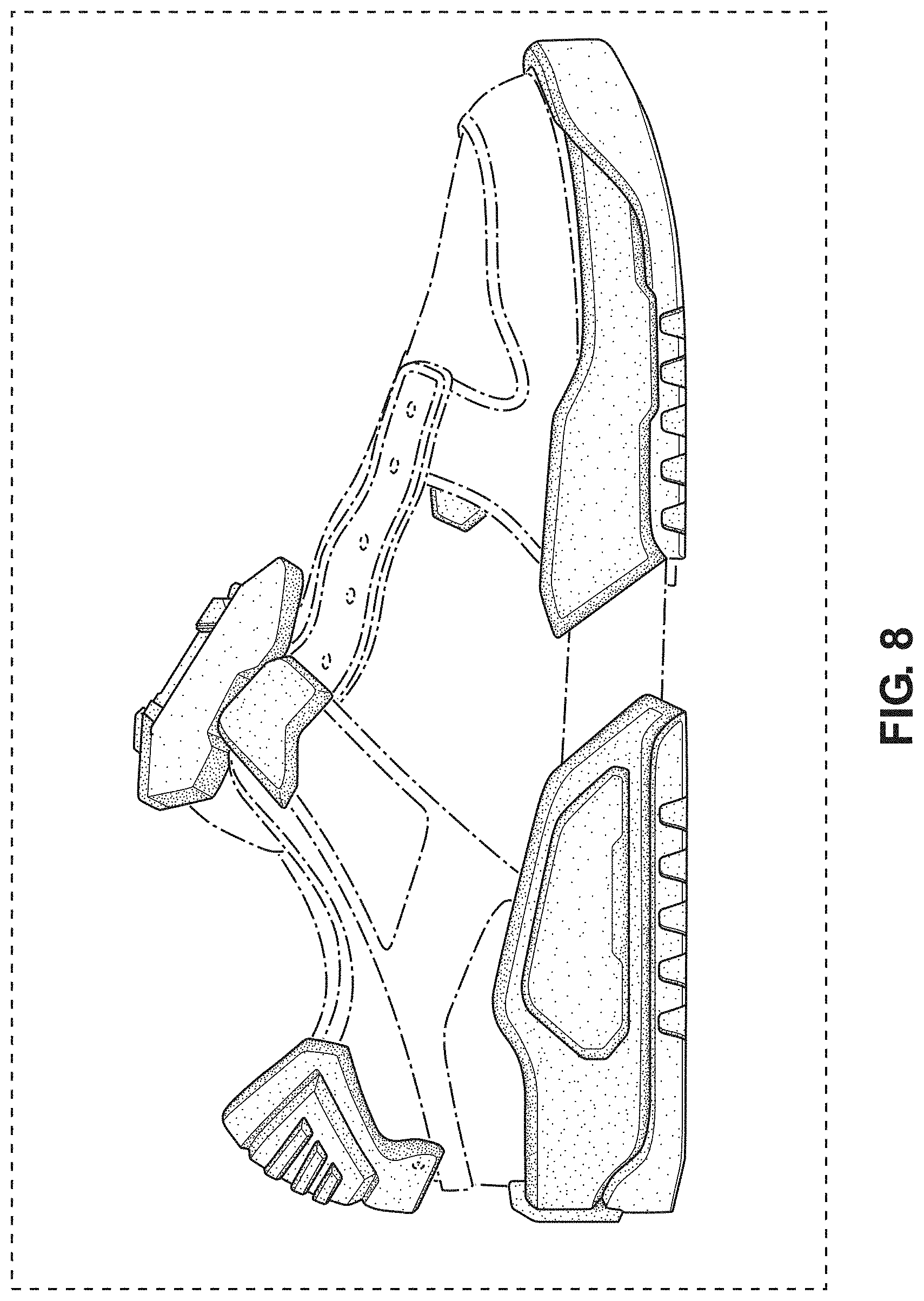 Patent USD1000478 Figure 8 – Display screen with virtual three-dimensional shoe or display system with virtual three-dimensional shoe