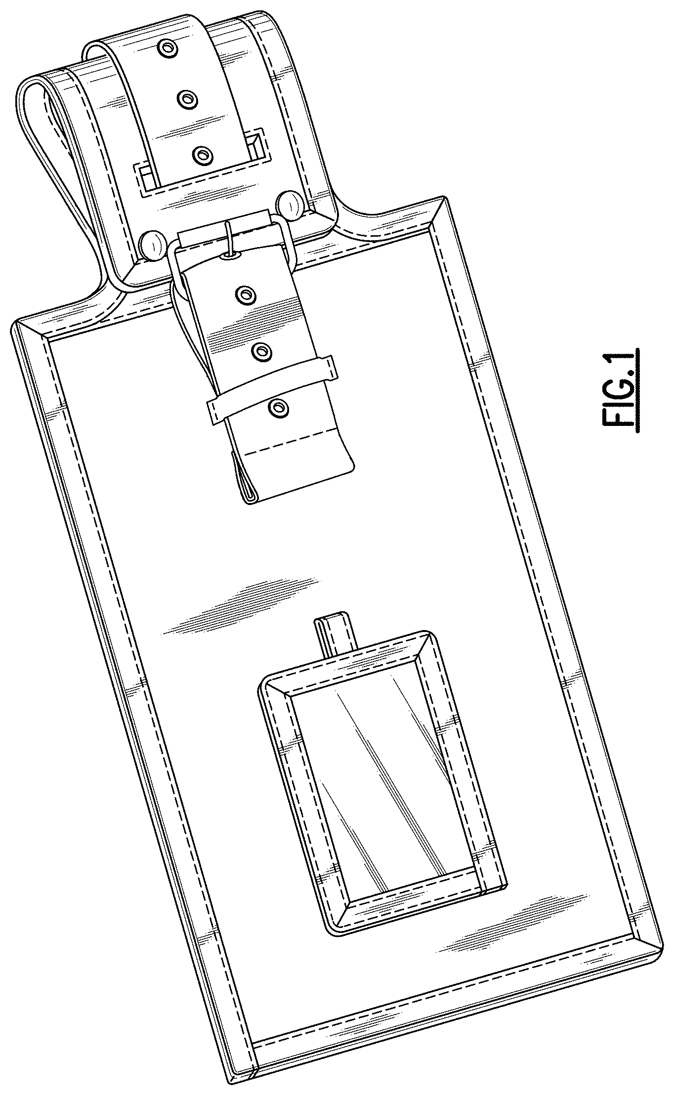 Patent USD1000523 — Re-usable shipping tag for baggage — Figure 1