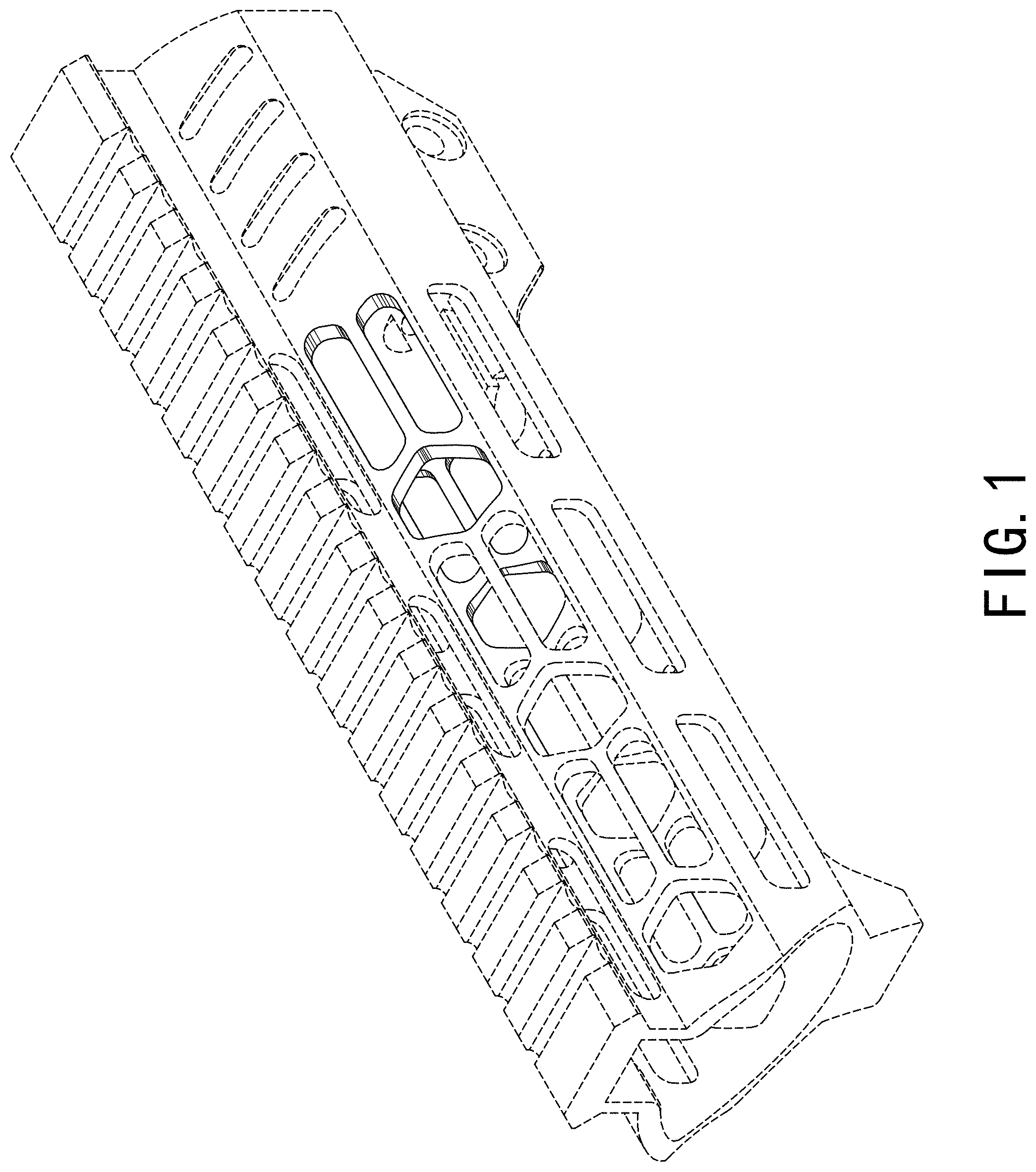 Patent USD1000573 — Firearm handguard — Figure 1