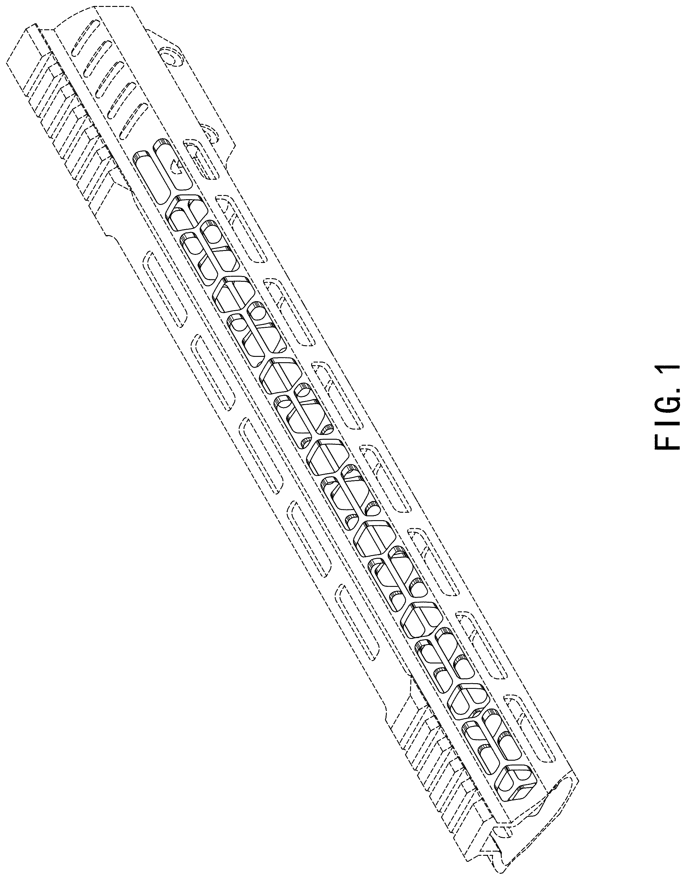 Patent USD1000574 — Firearm handguard — Figure 1