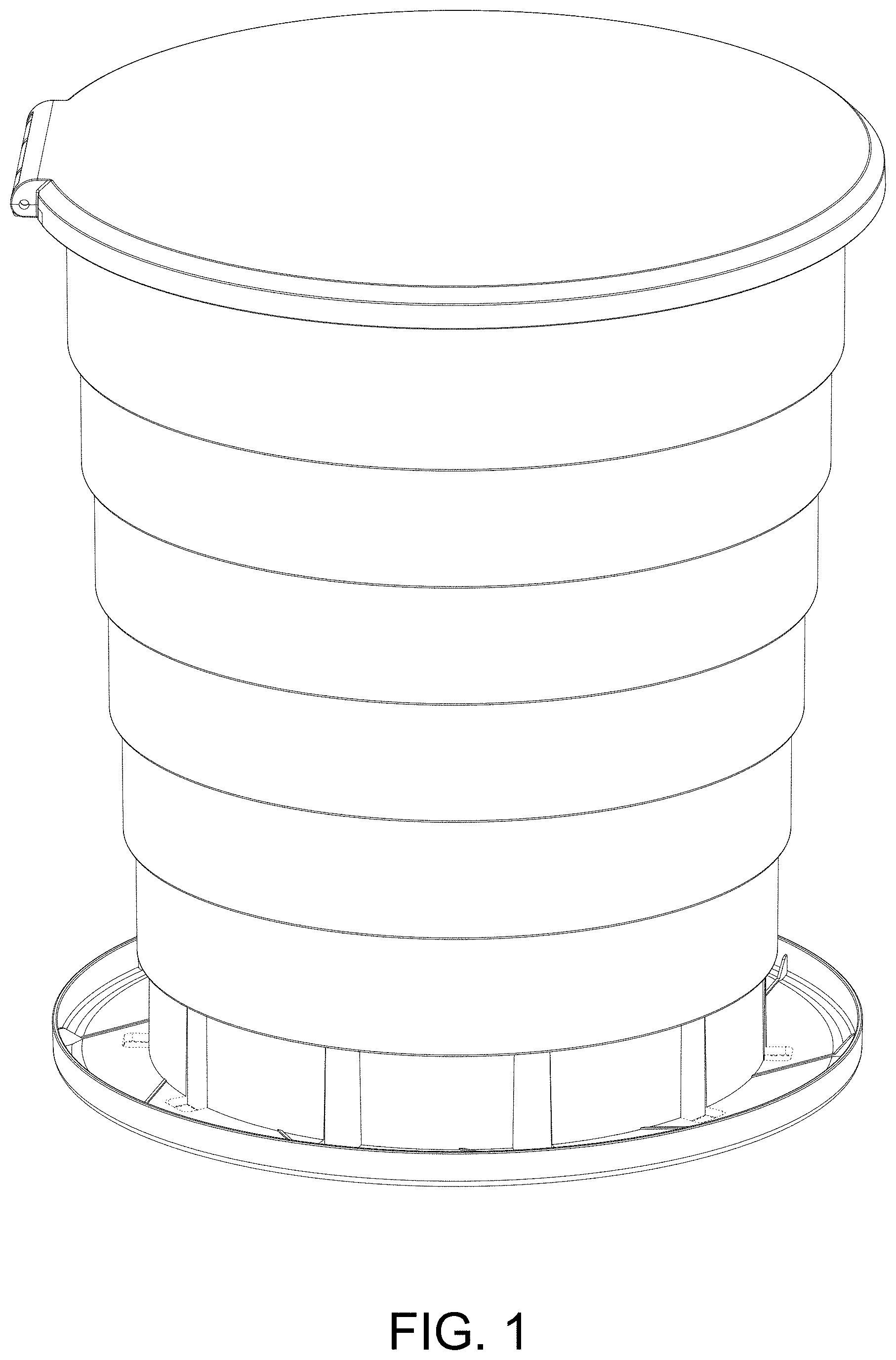 Patent USD1000596 Figure 1 – Portable toilet