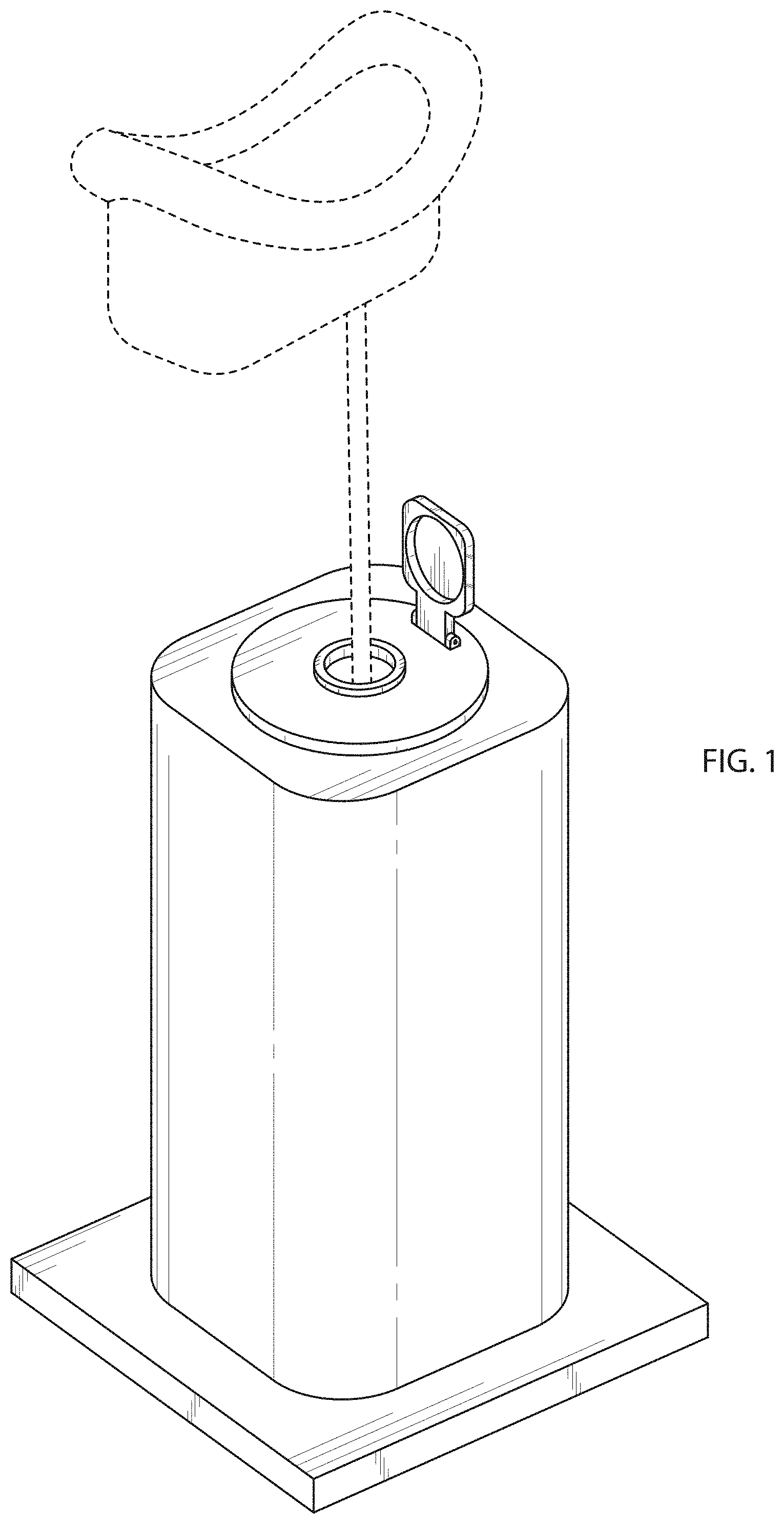 Patent USD1000597 — Portable urinal — Figure 1