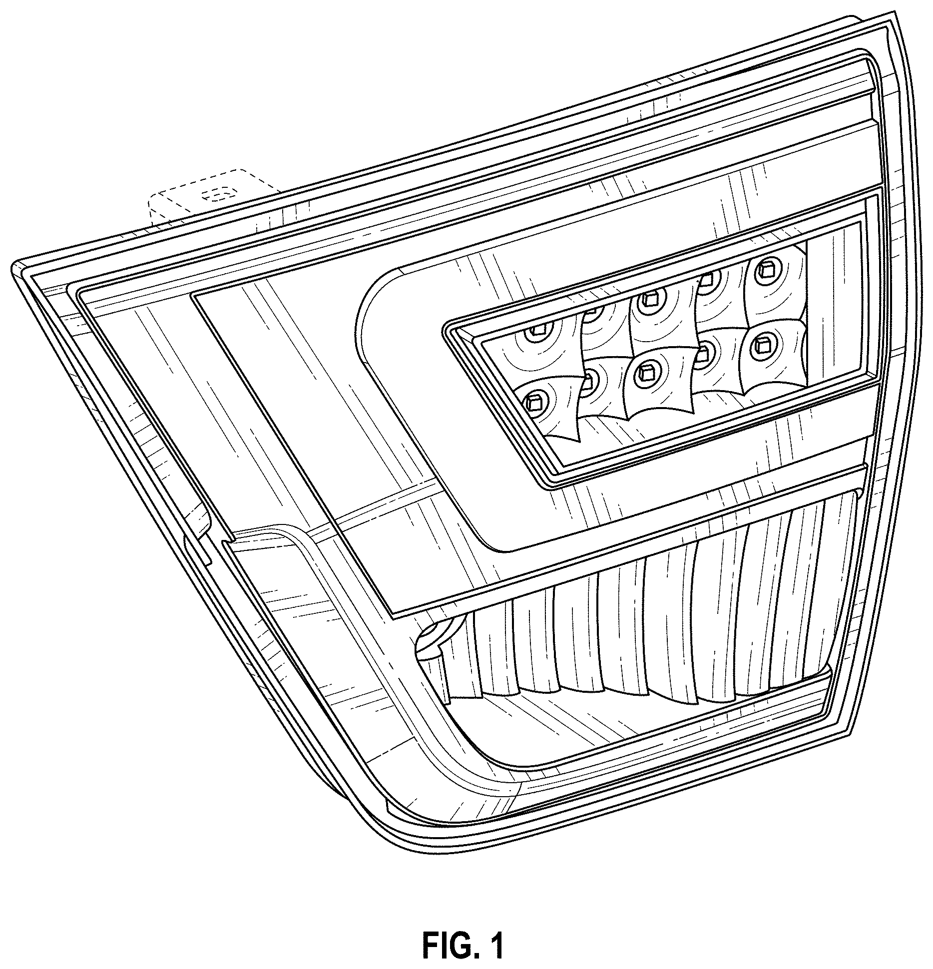 Patent USD1000654 Figure 1 – Automobile tail light