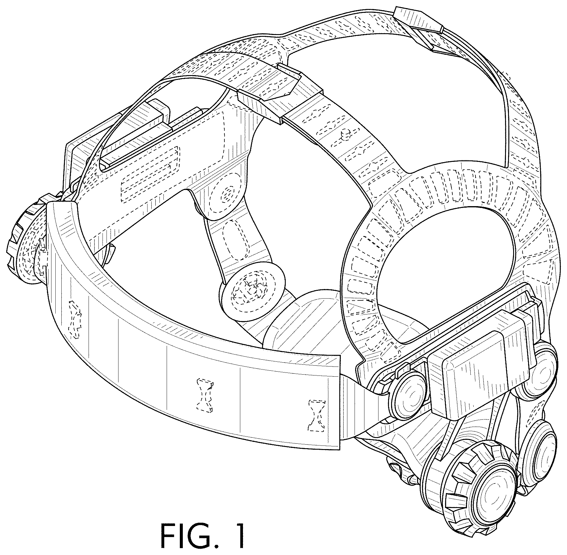 Patent USD1000714 Figure 1 – Headgear of a helmet