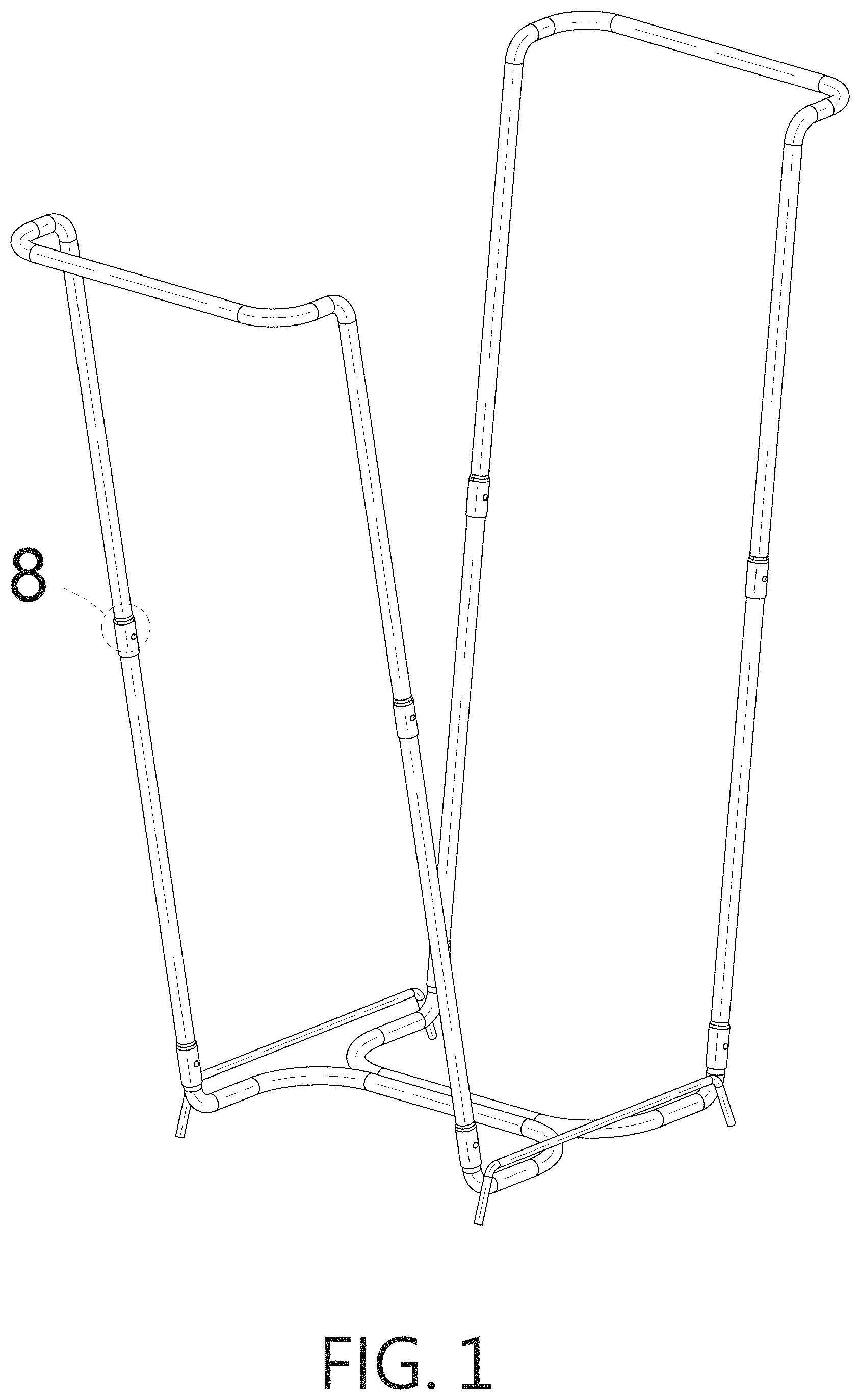 Patent USD1000745 Figure 1 – Trash bag holder
