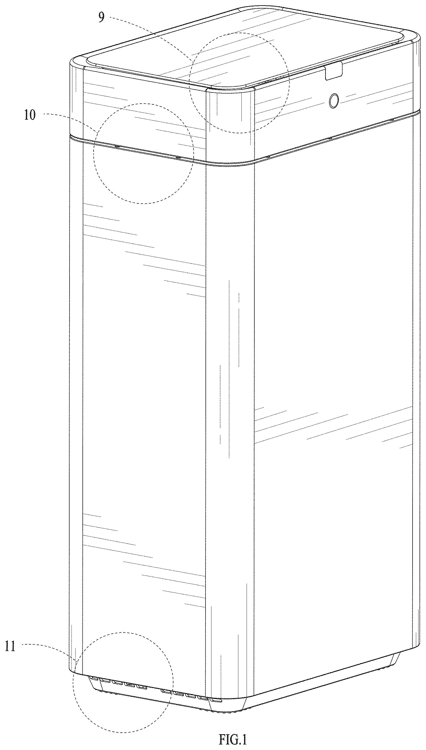 Patent USD1000746 — Trash receptacle — Figure 1