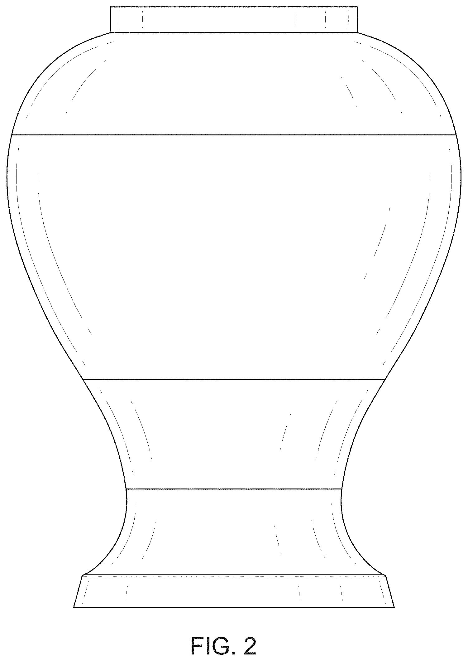 Patent USD1000748 Figure 2 – Cremation urn