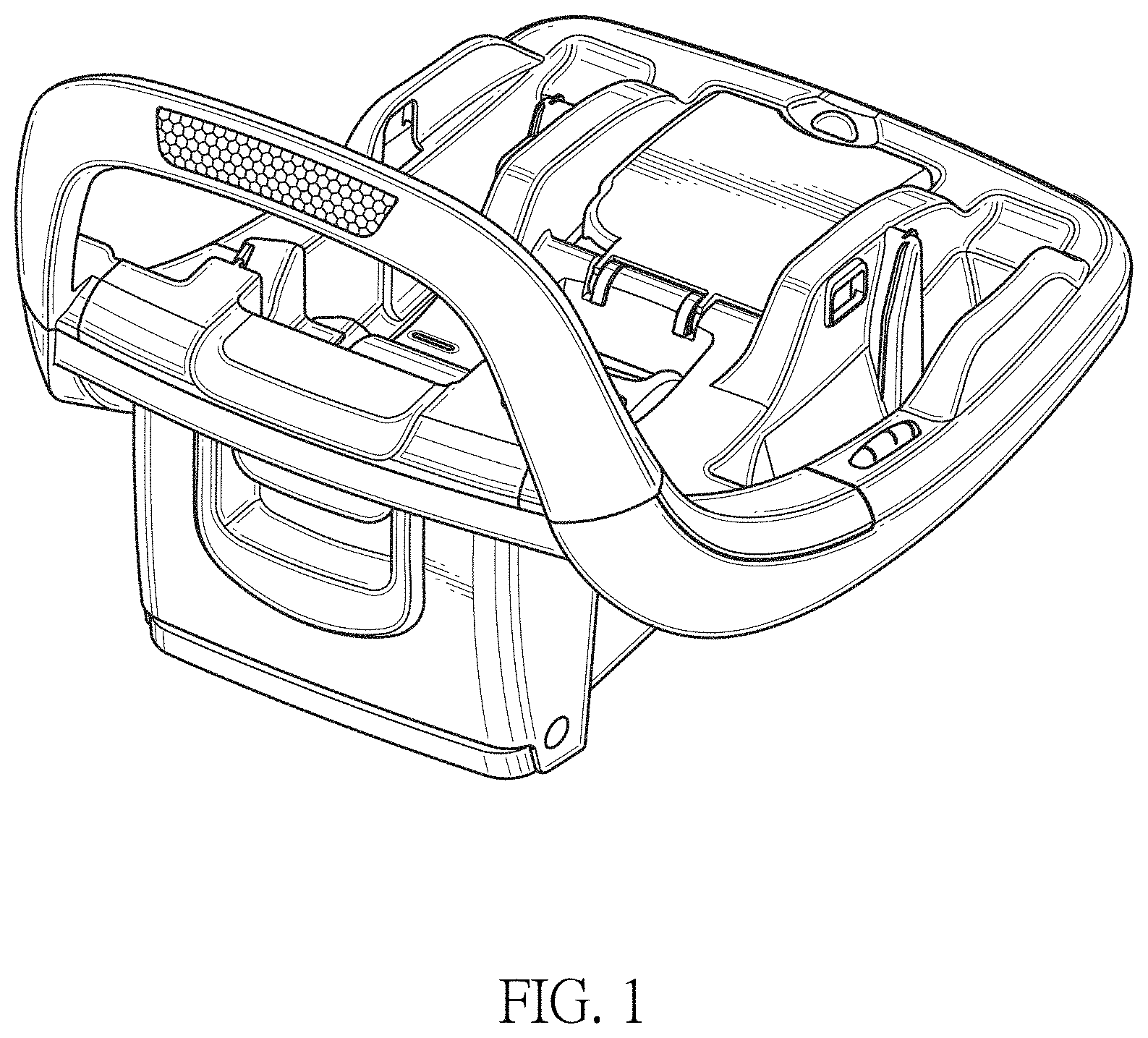Patent USD1000847 Figure 1 – Base for a child safety seat