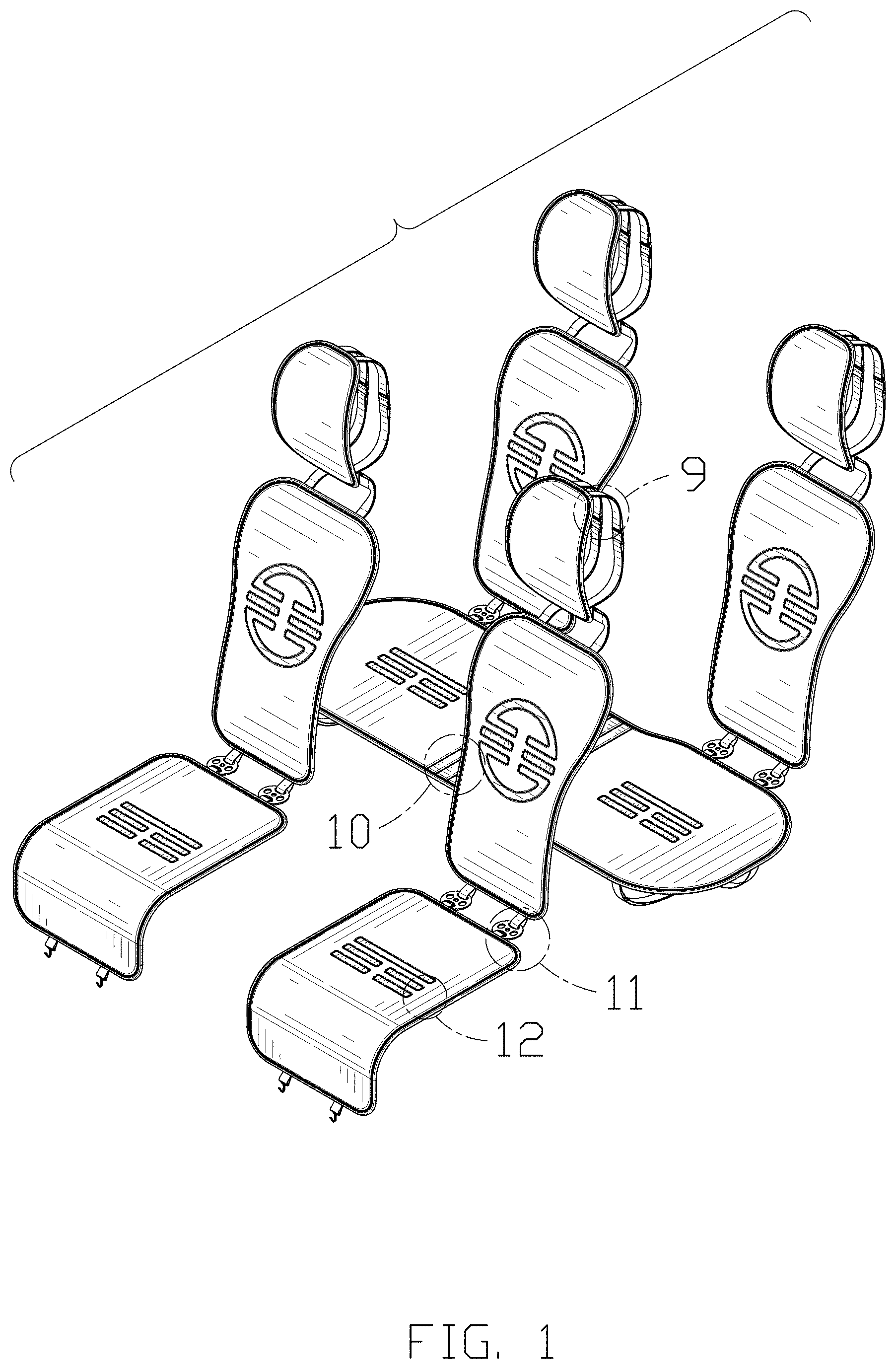 Patent USD1000874 — Car seat cover — Figure 1