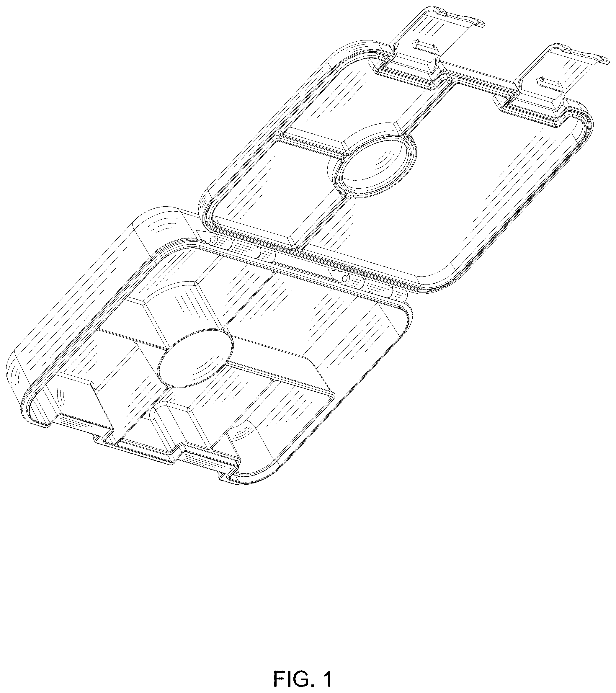 Patent USD1000907 Figure 1 – Double buckle lunch box